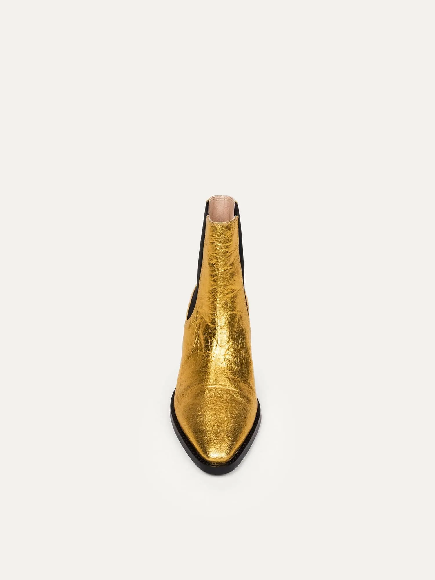 3pm Friday Rocks! Vegan Pi?atex Ankle Boots | Metallic Gold