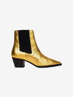 3pm Friday Rocks! Vegan Pi?atex Ankle Boots | Metallic Gold