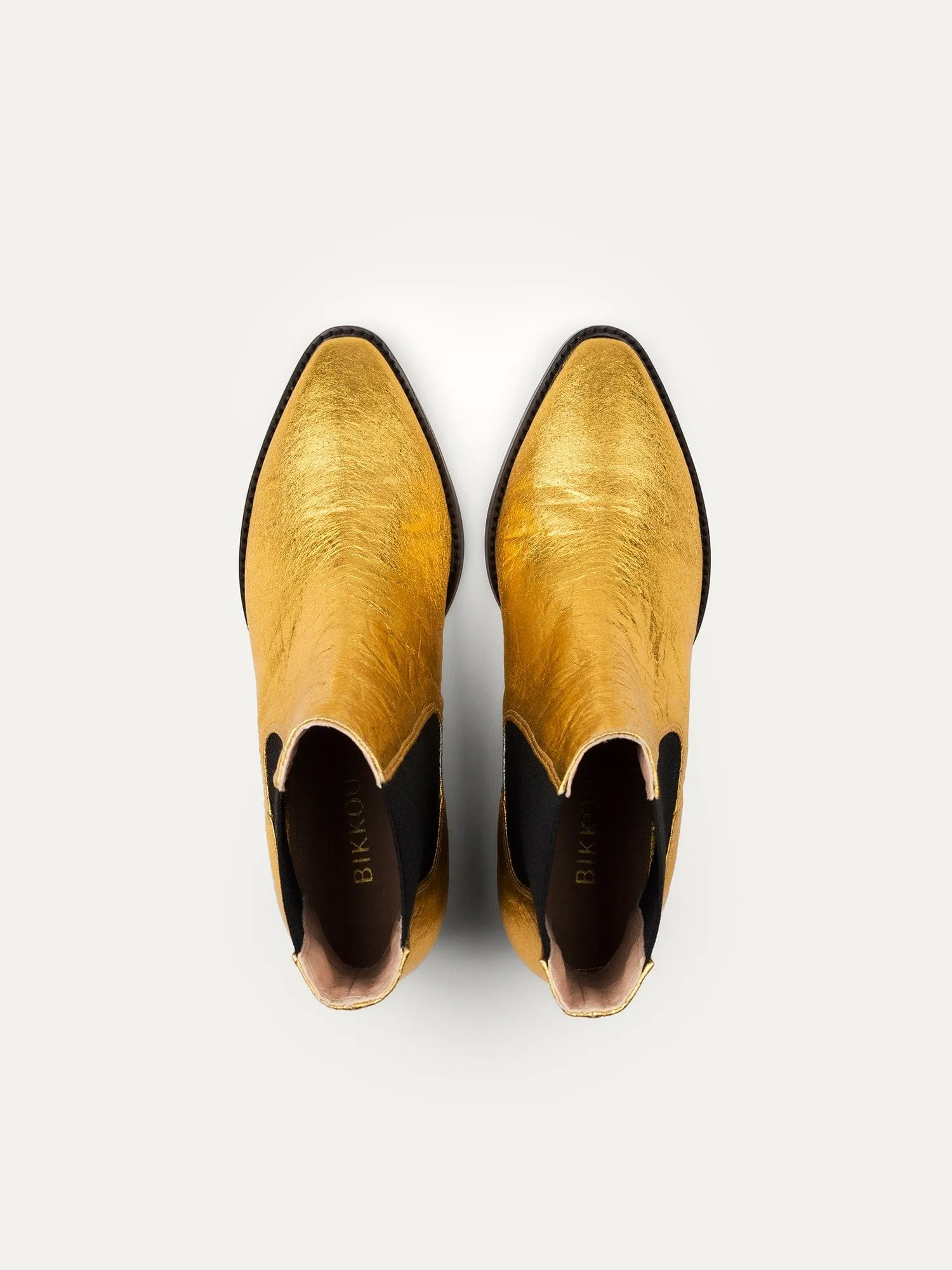 3pm Friday Rocks! Vegan Pi?atex Ankle Boots | Metallic Gold