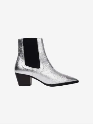 3pm Friday Rocks! Vegan Pi?atex Ankle Boots | Metallic Silver