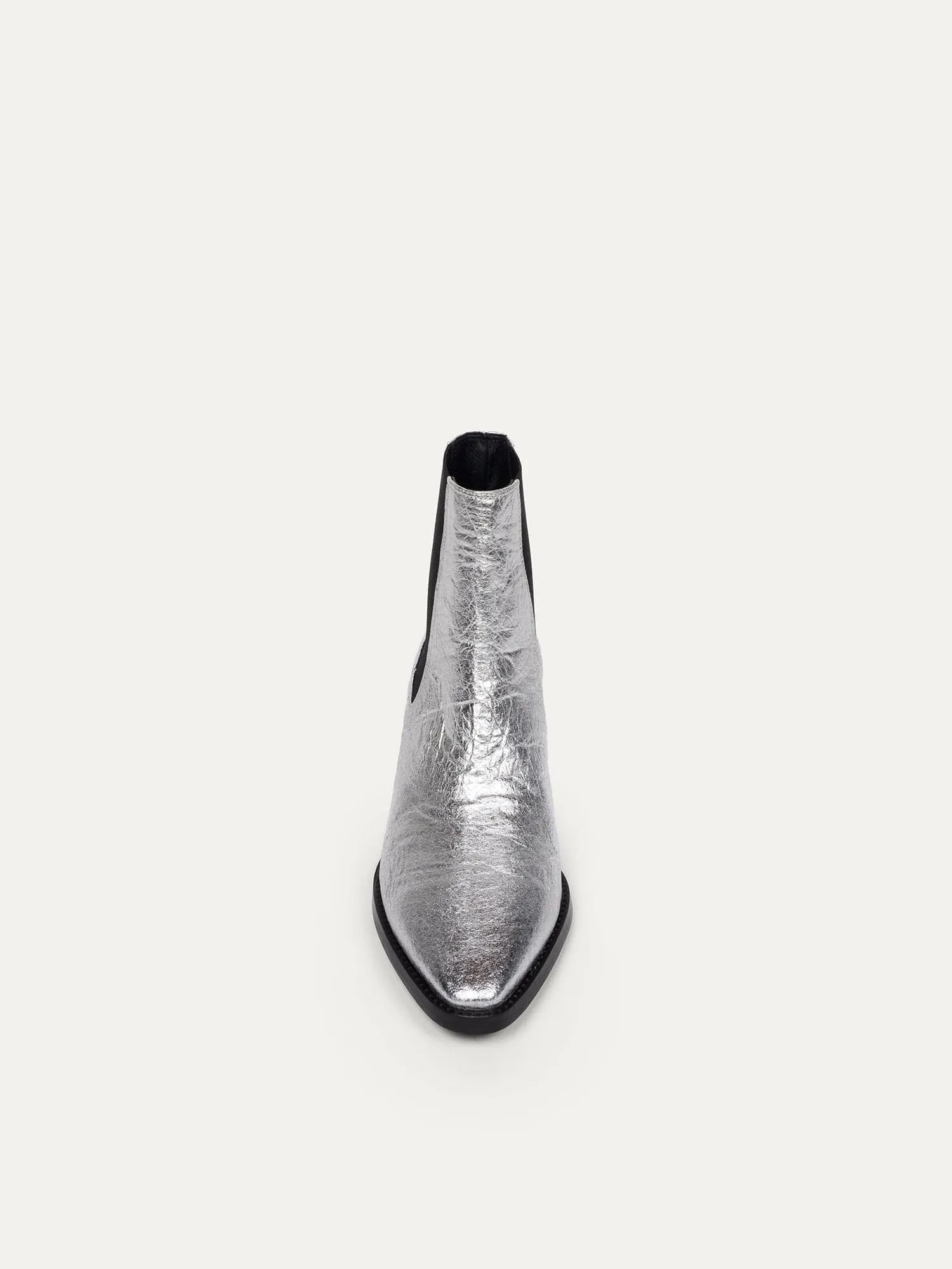 3pm Friday Rocks! Vegan Pi?atex Ankle Boots | Metallic Silver