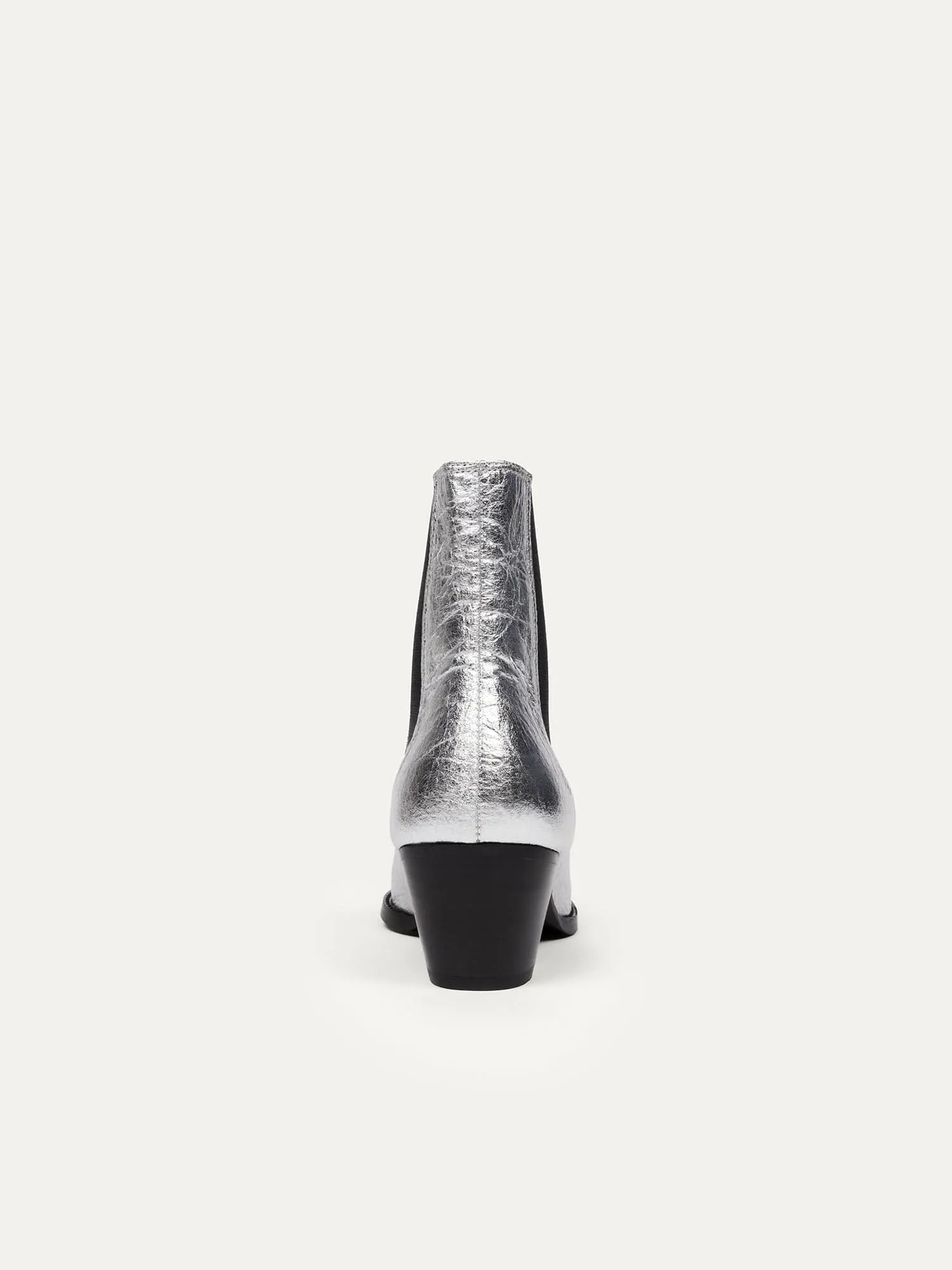 3pm Friday Rocks! Vegan Pi?atex Ankle Boots | Metallic Silver