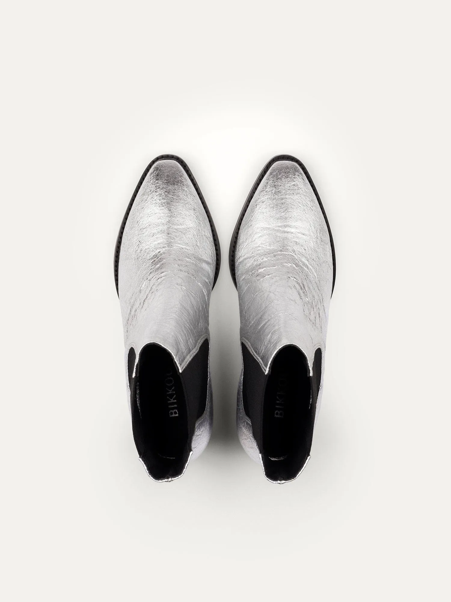 3pm Friday Rocks! Vegan Pi?atex Ankle Boots | Metallic Silver