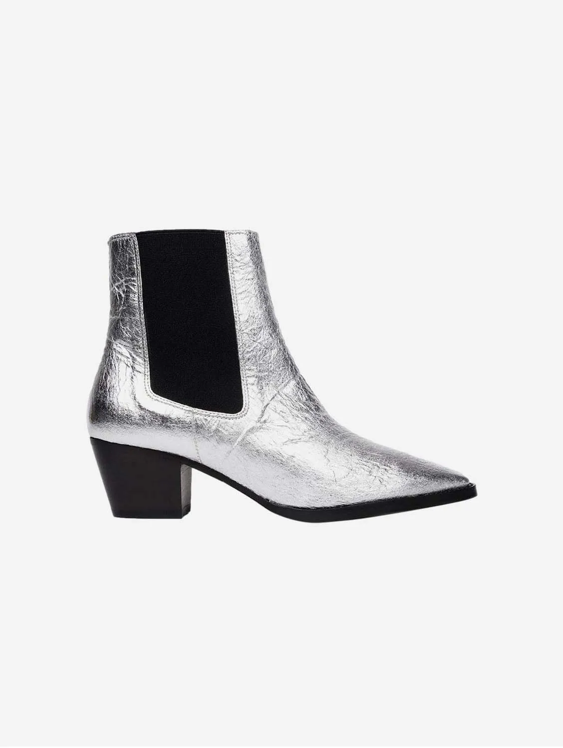 3pm Friday Rocks! Vegan Pi?atex Ankle Boots | Metallic Silver