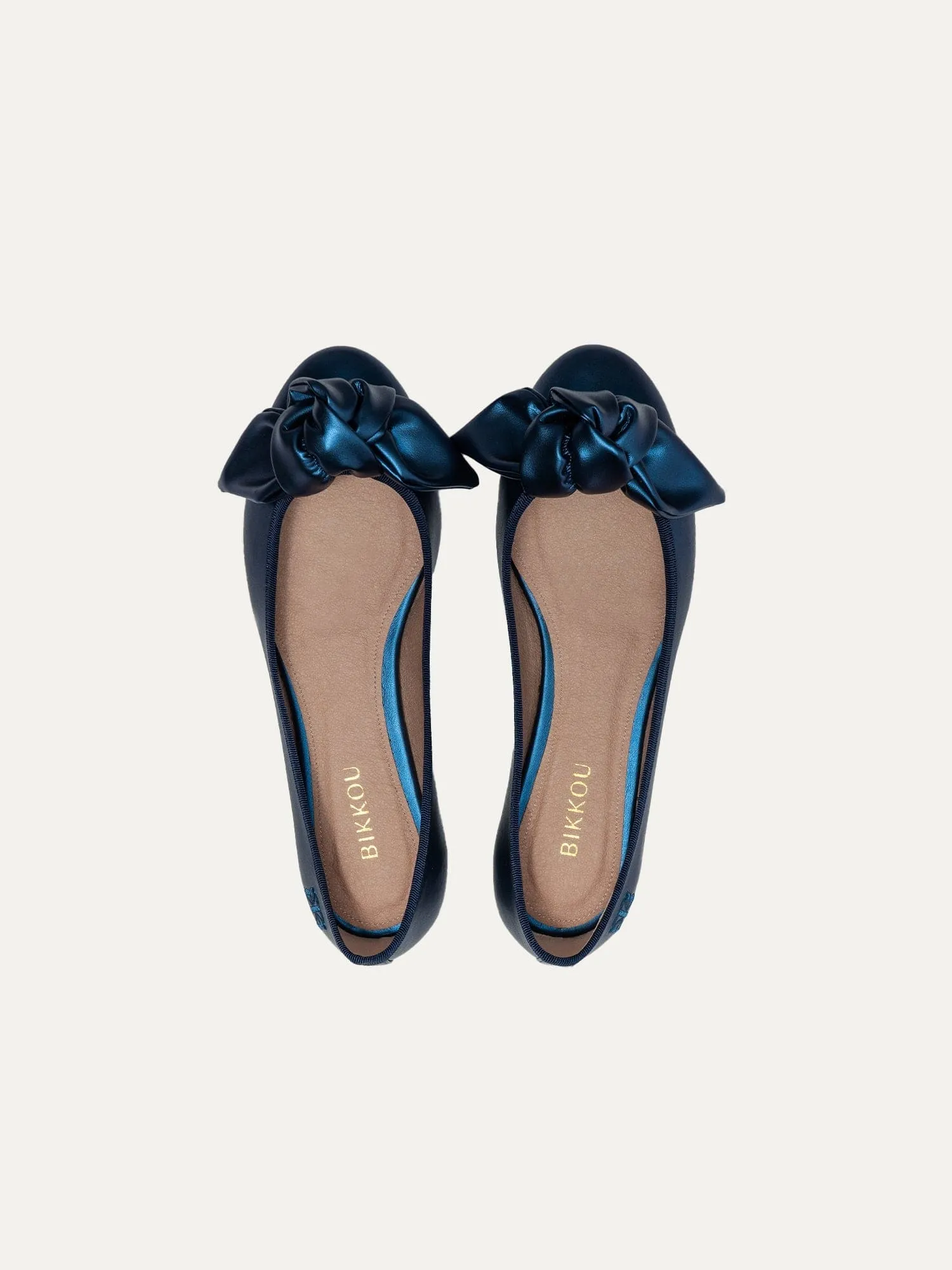 9:30am Hearing in Court Vegan Leather Bow Flats | Electric Blue