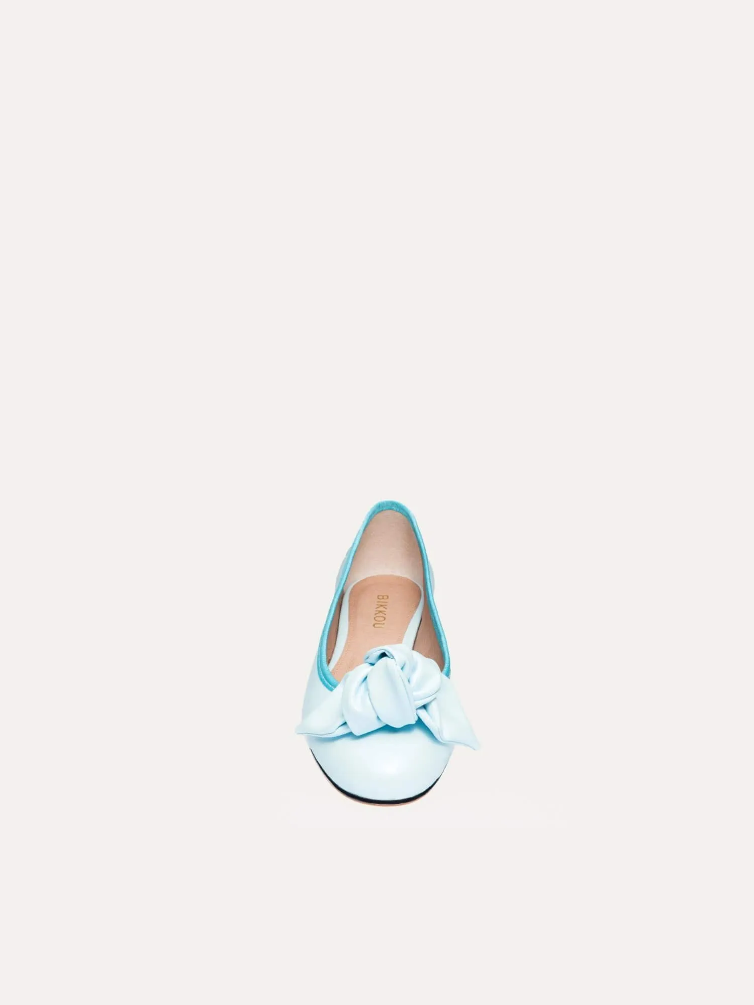 9:30am Hearing in Court Vegan Leather Bow Flats | Opaline Blue
