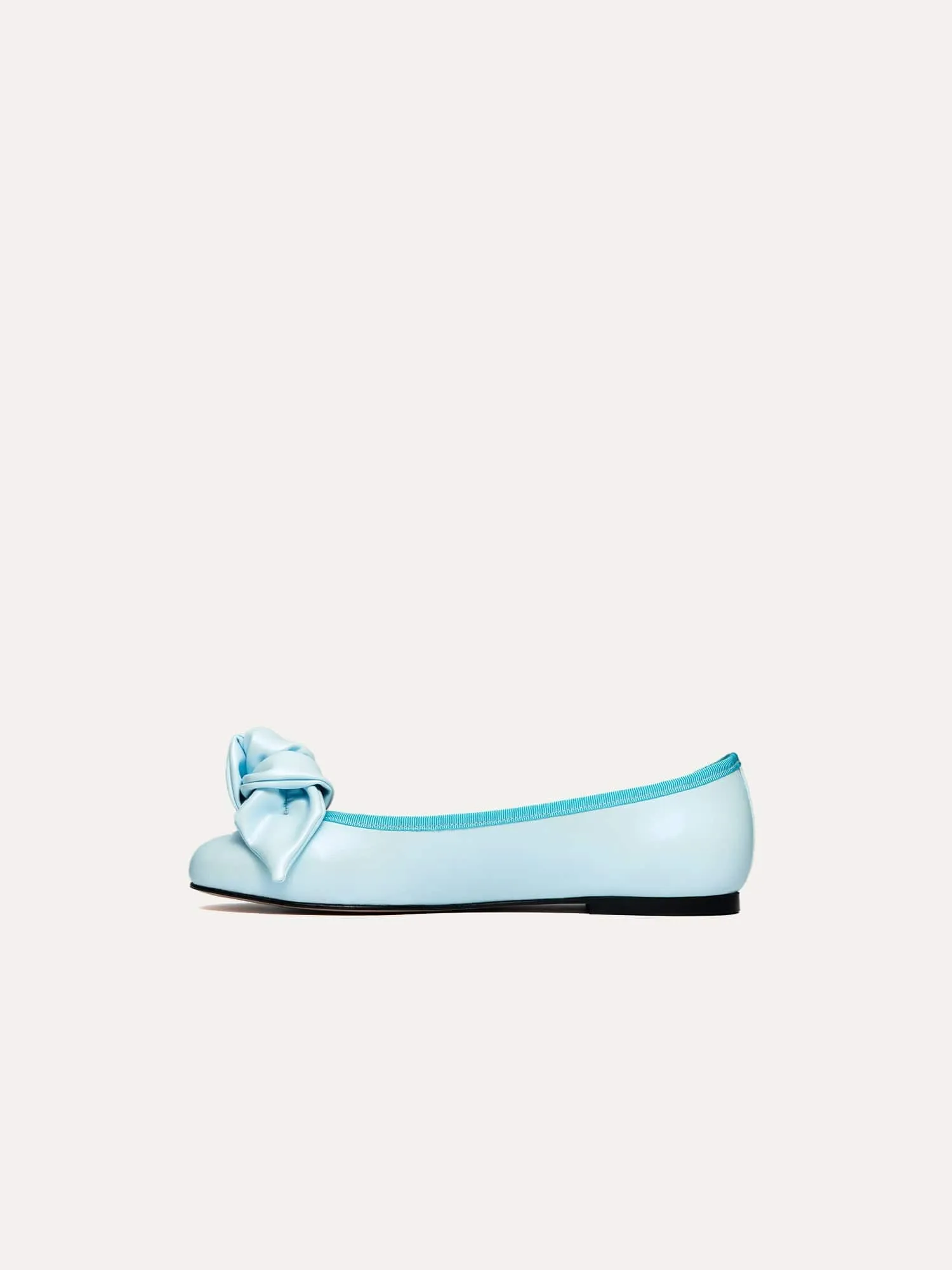 9:30am Hearing in Court Vegan Leather Bow Flats | Opaline Blue