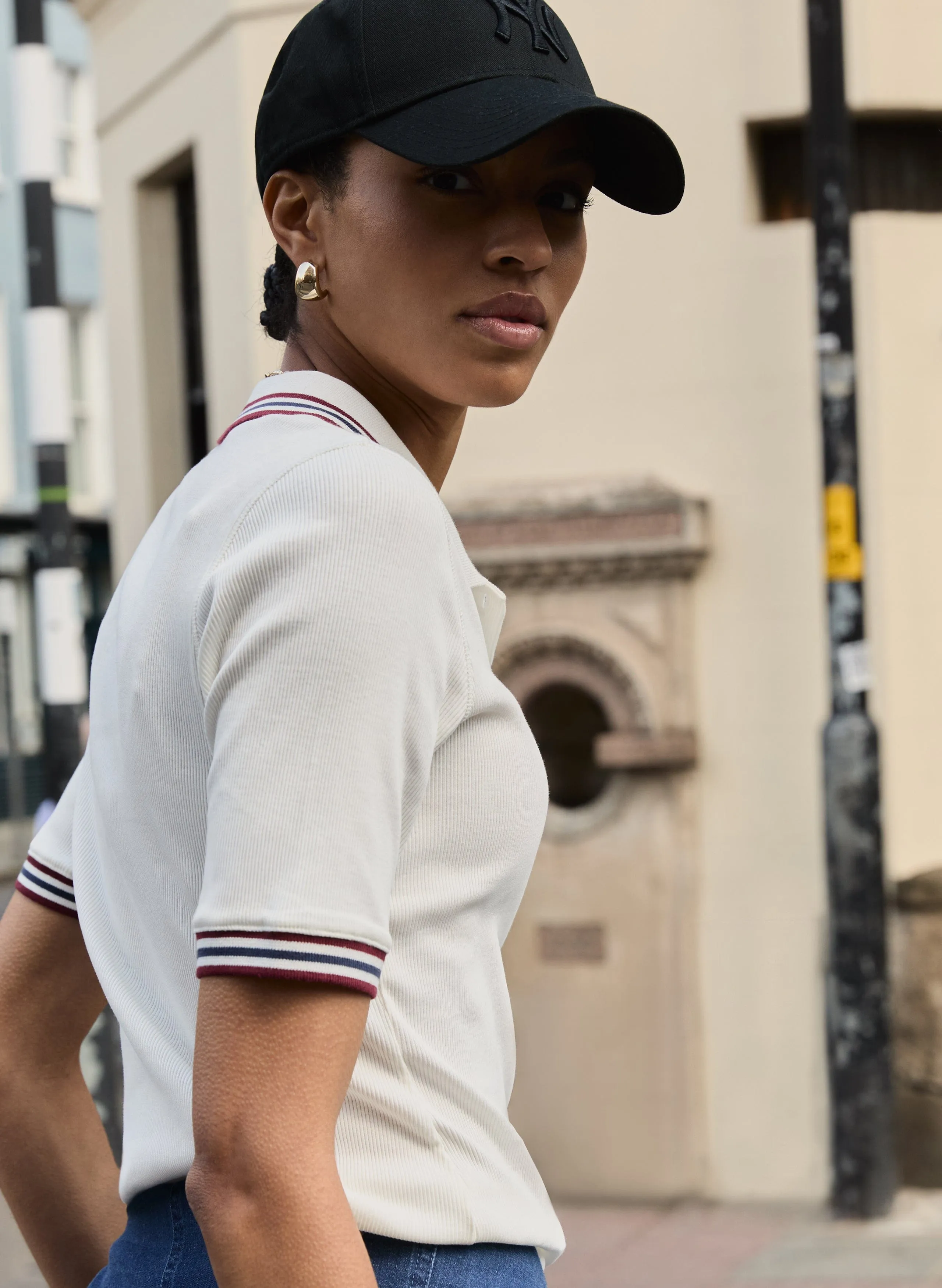 Anil?Organic Cotton Polo Top | Cream