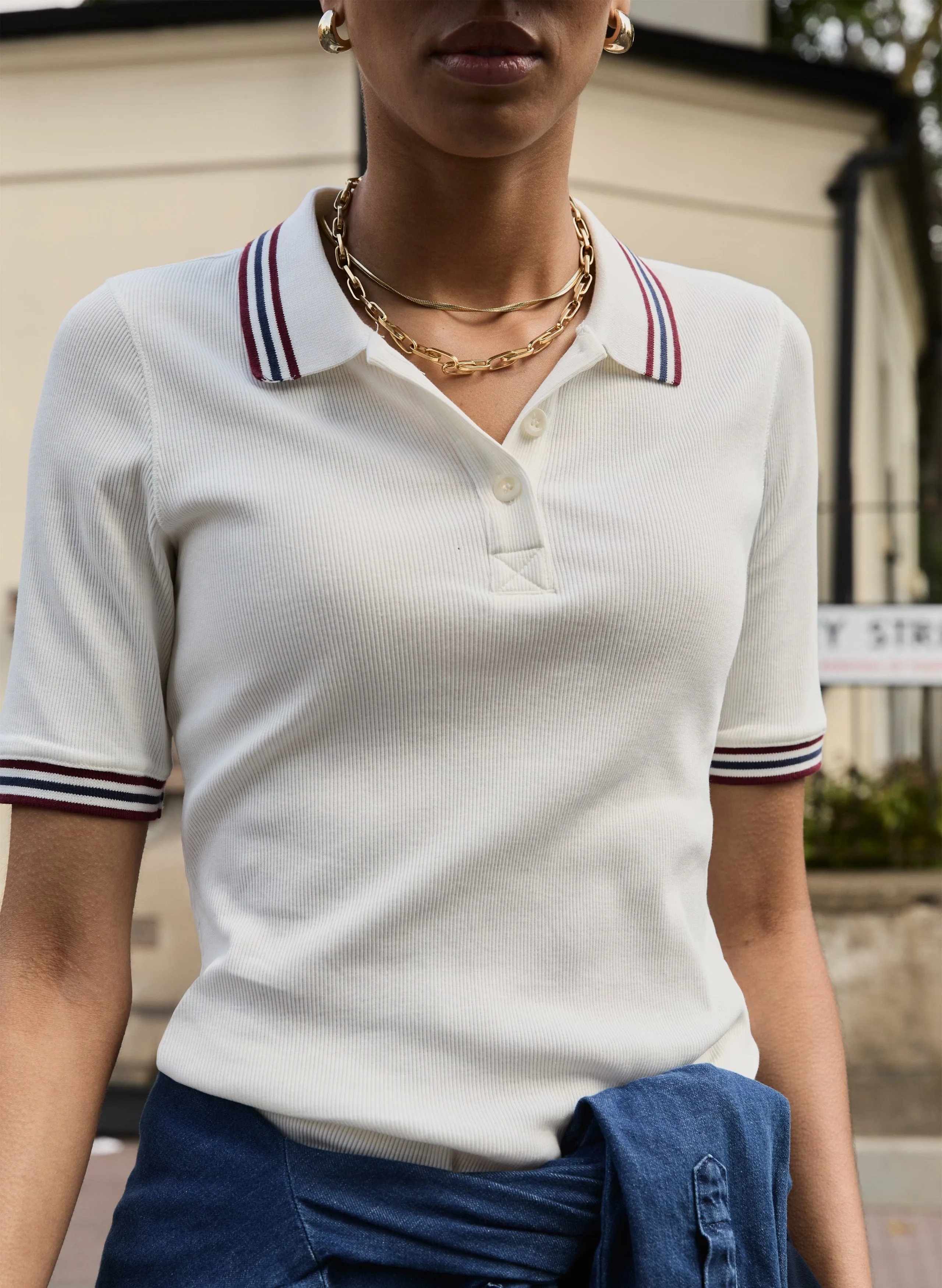 Anil?Organic Cotton Polo Top | Cream