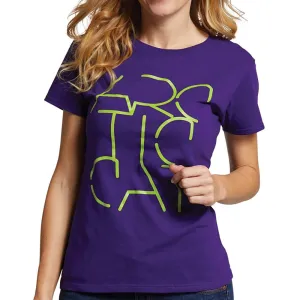 Arctic Cat 5293-404 Womens Purple Stencil Logo Short Sleeve Tee T-Shirt Cotton Relax Fit -
