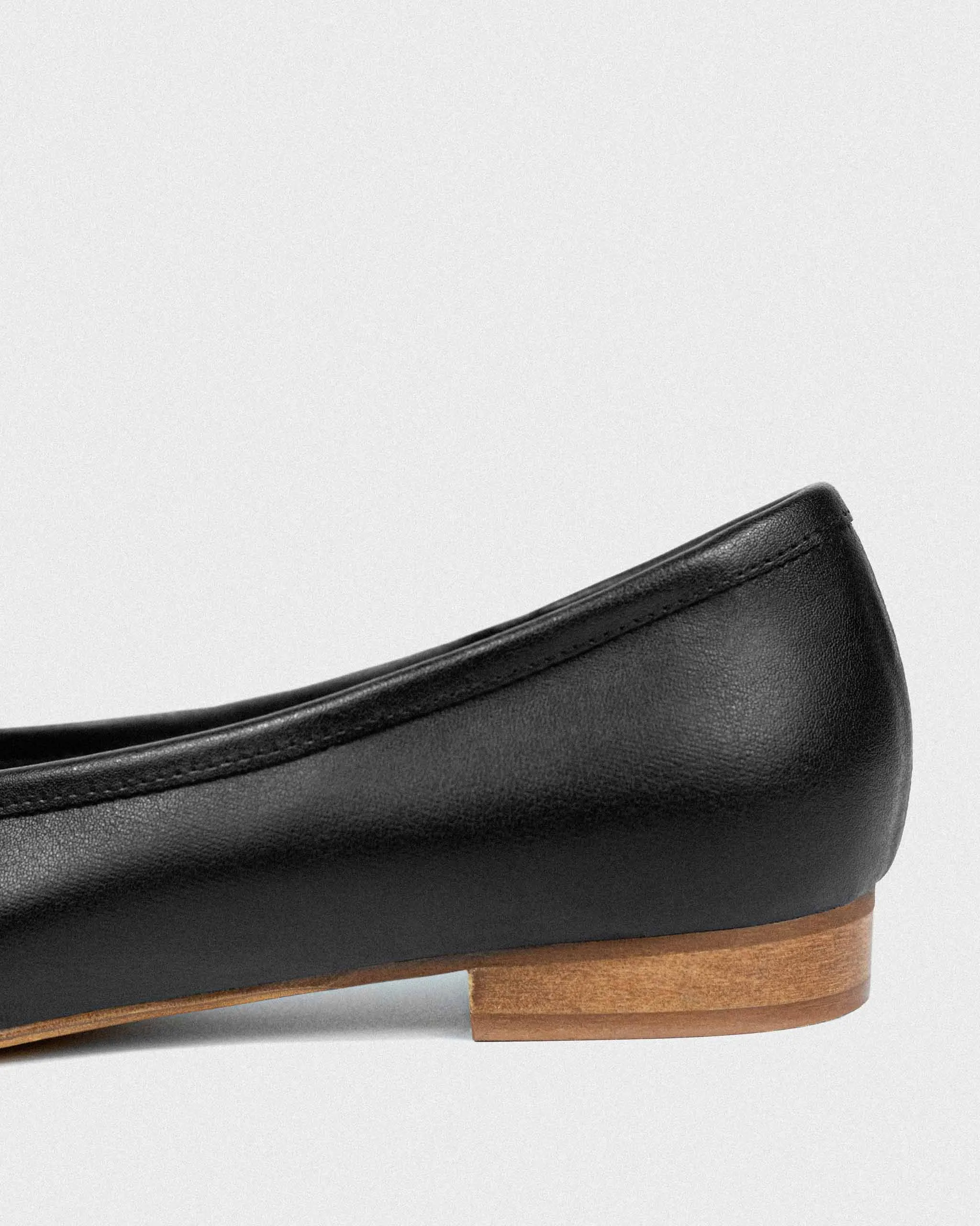 Audrey Women's Grape Leather Vegan Ballerina Pumps | Black