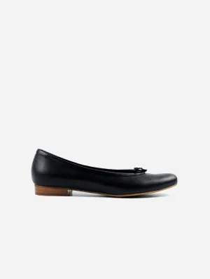 Audrey Women's Grape Leather Vegan Ballerina Pumps | Black