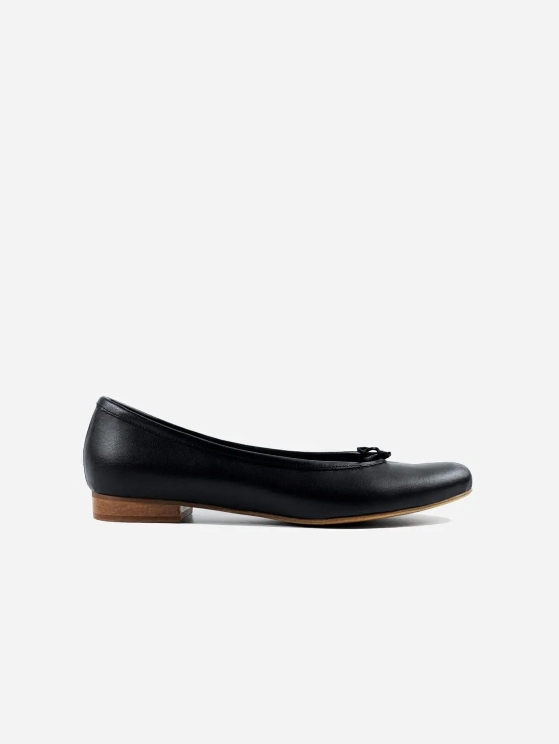 Audrey Women's Grape Leather Vegan Ballerina Pumps | Black