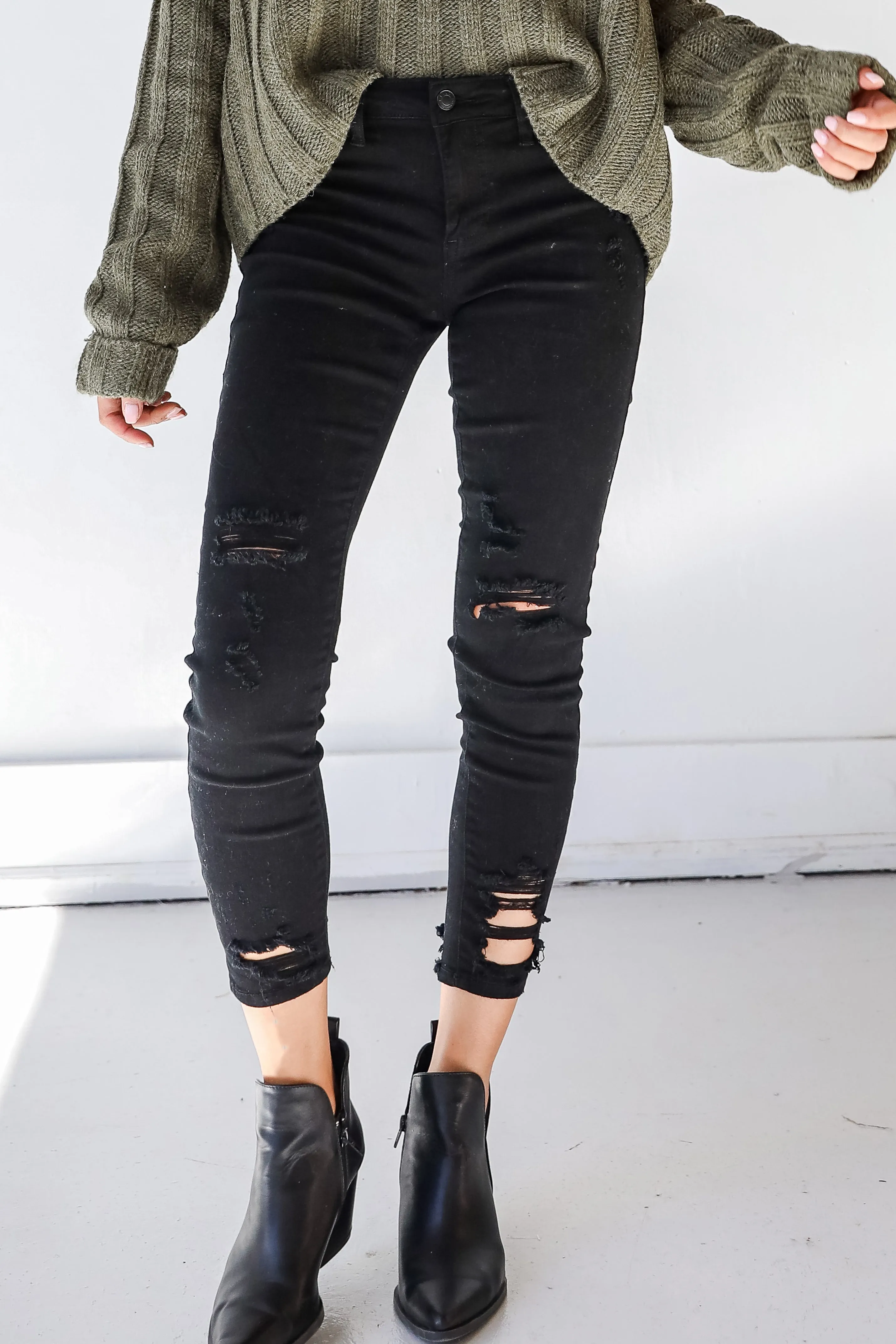Blake Distressed Black Skinny Jeans