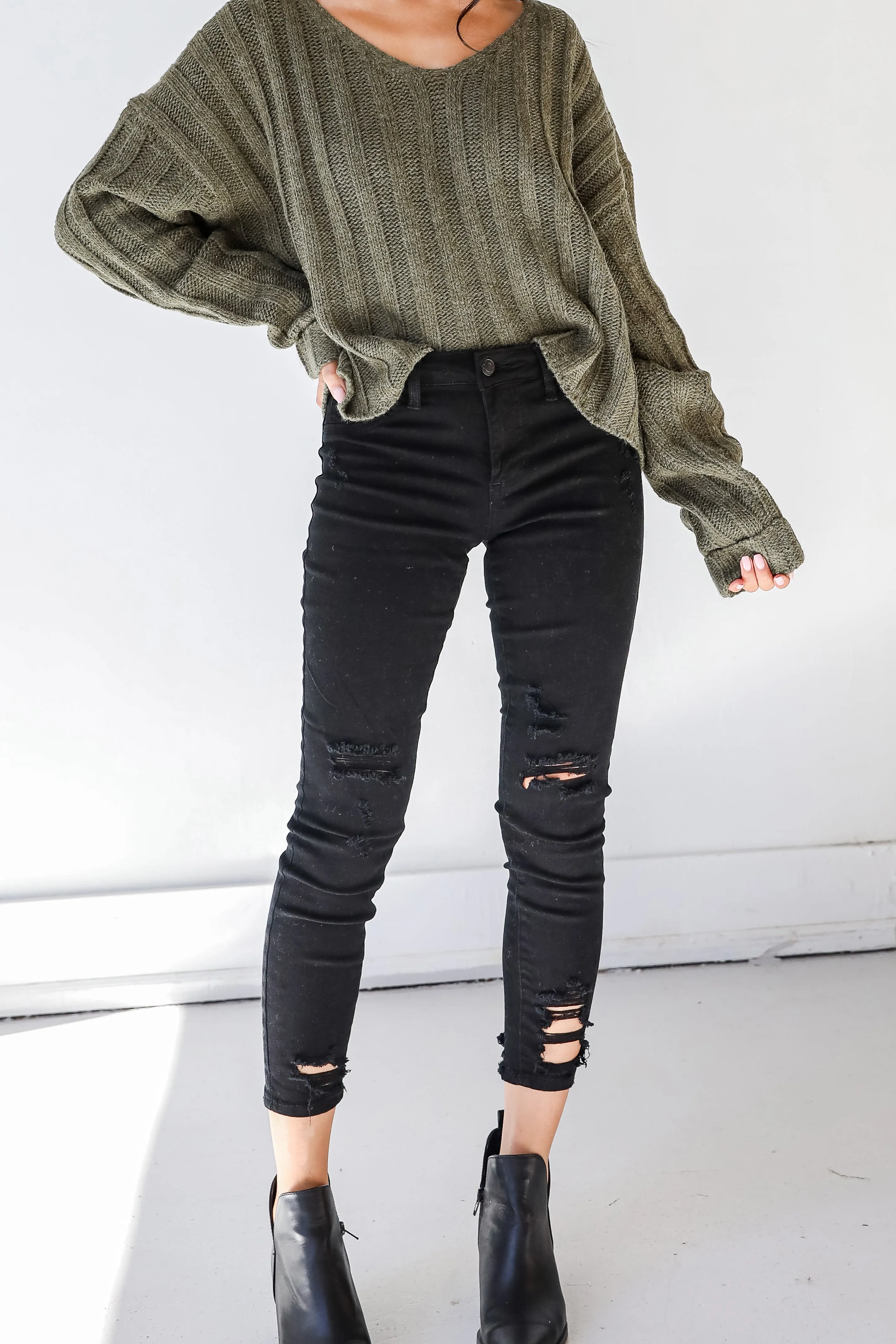 Blake Distressed Black Skinny Jeans