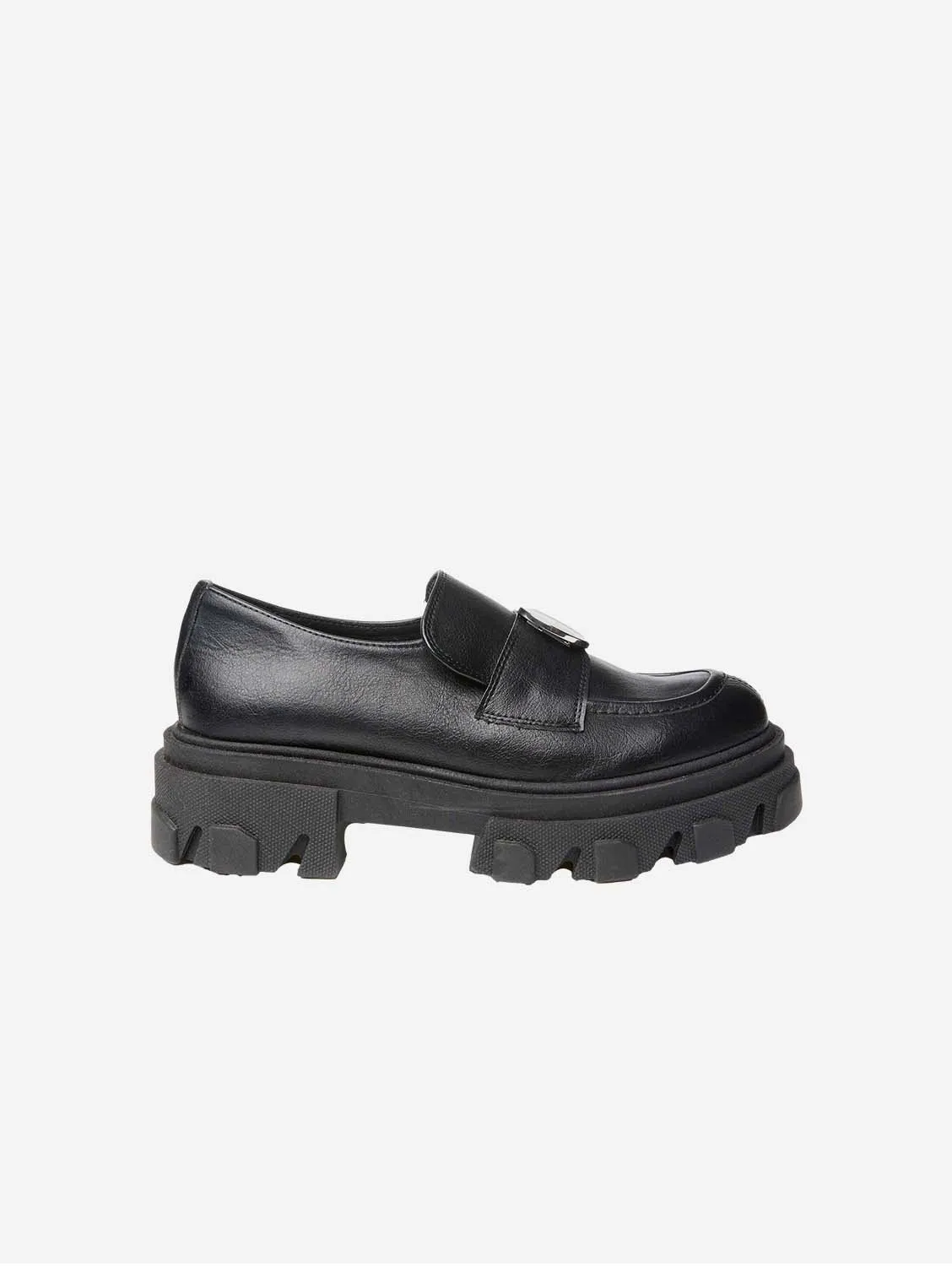 Blocky Women's Vegan Grape Leather Loafers | Black