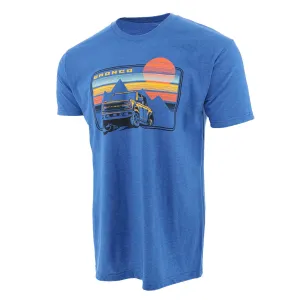 Bronco Mens Off Road Retro Desert Blue Graphic T-Shirt