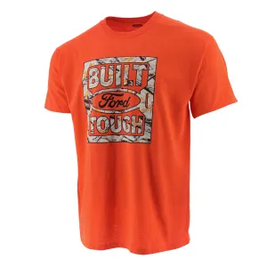 Built Ford Tough Mens Camo Logo Orange T-Shirt