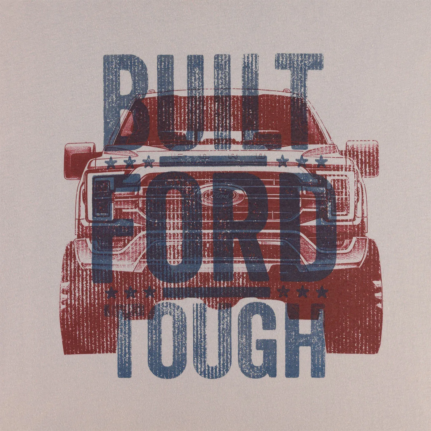 Built Ford Tough Red Truck Graphic Short Sleeve T-Shirt