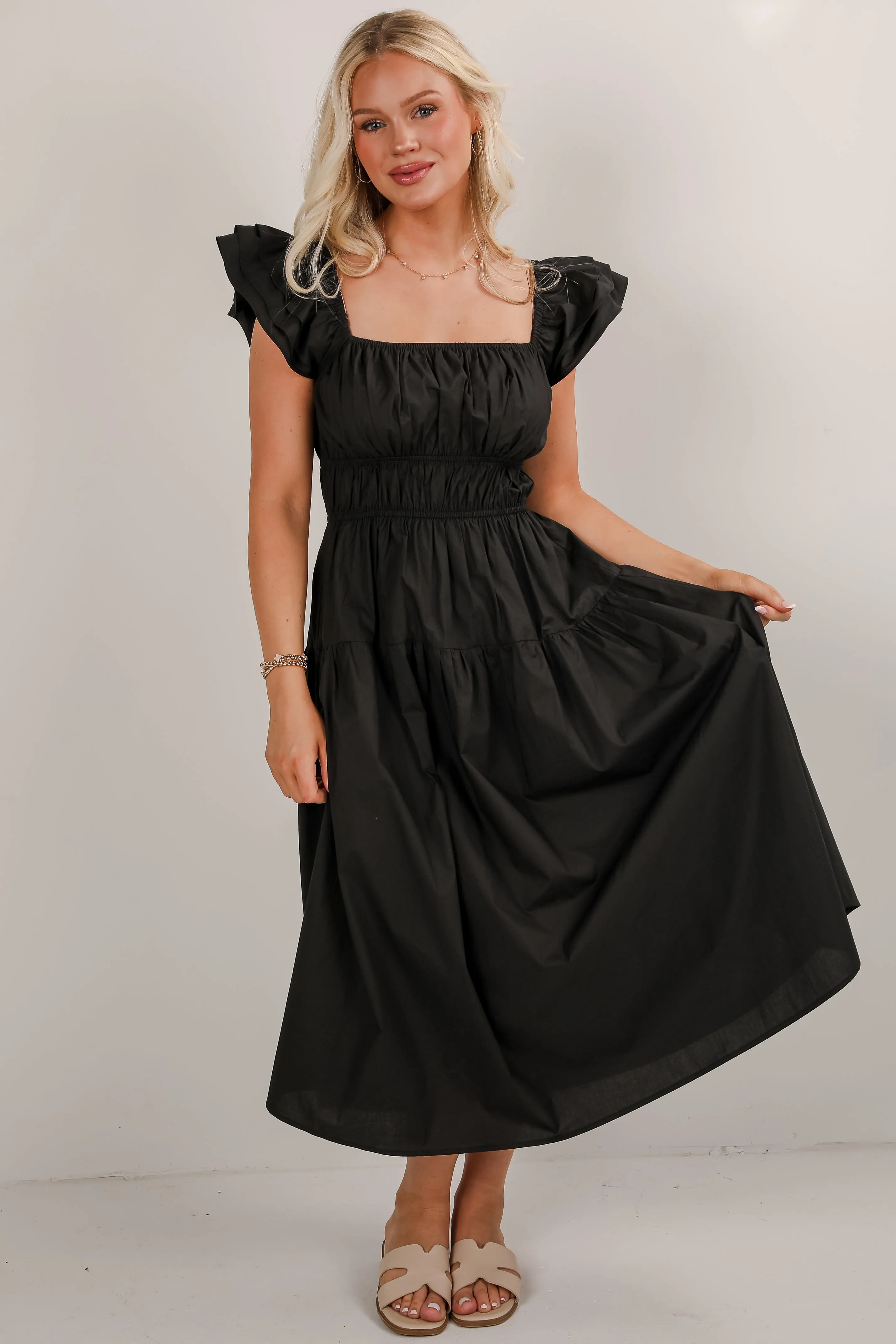 Came For Cocktails Black Maxi Dress