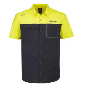 Can-Am Pit Shirt Short Sleeve Button Down Sunburst Yellow