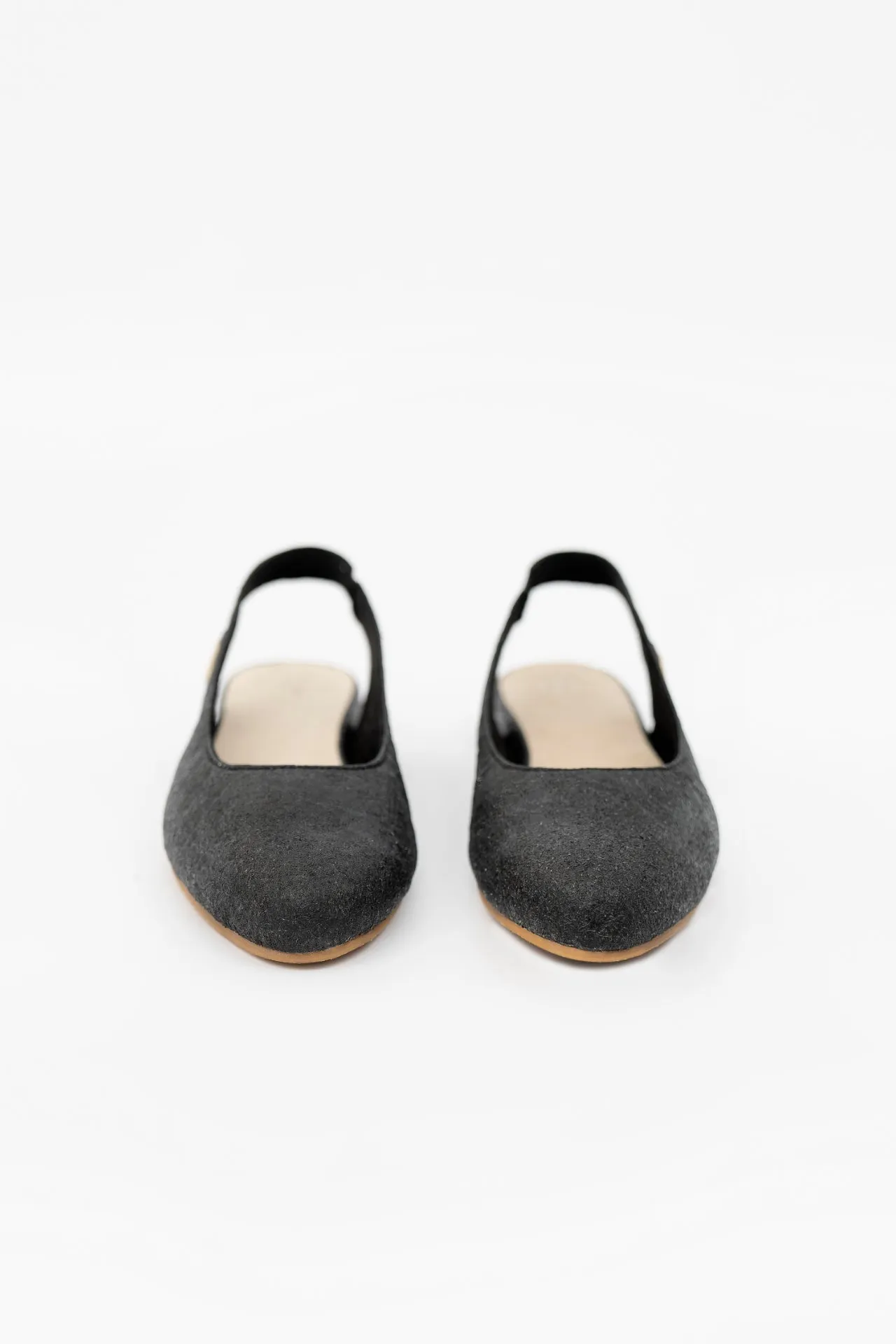 Cannes Pi?atex? Vegan Leather Sling Back Flats | Charcoal