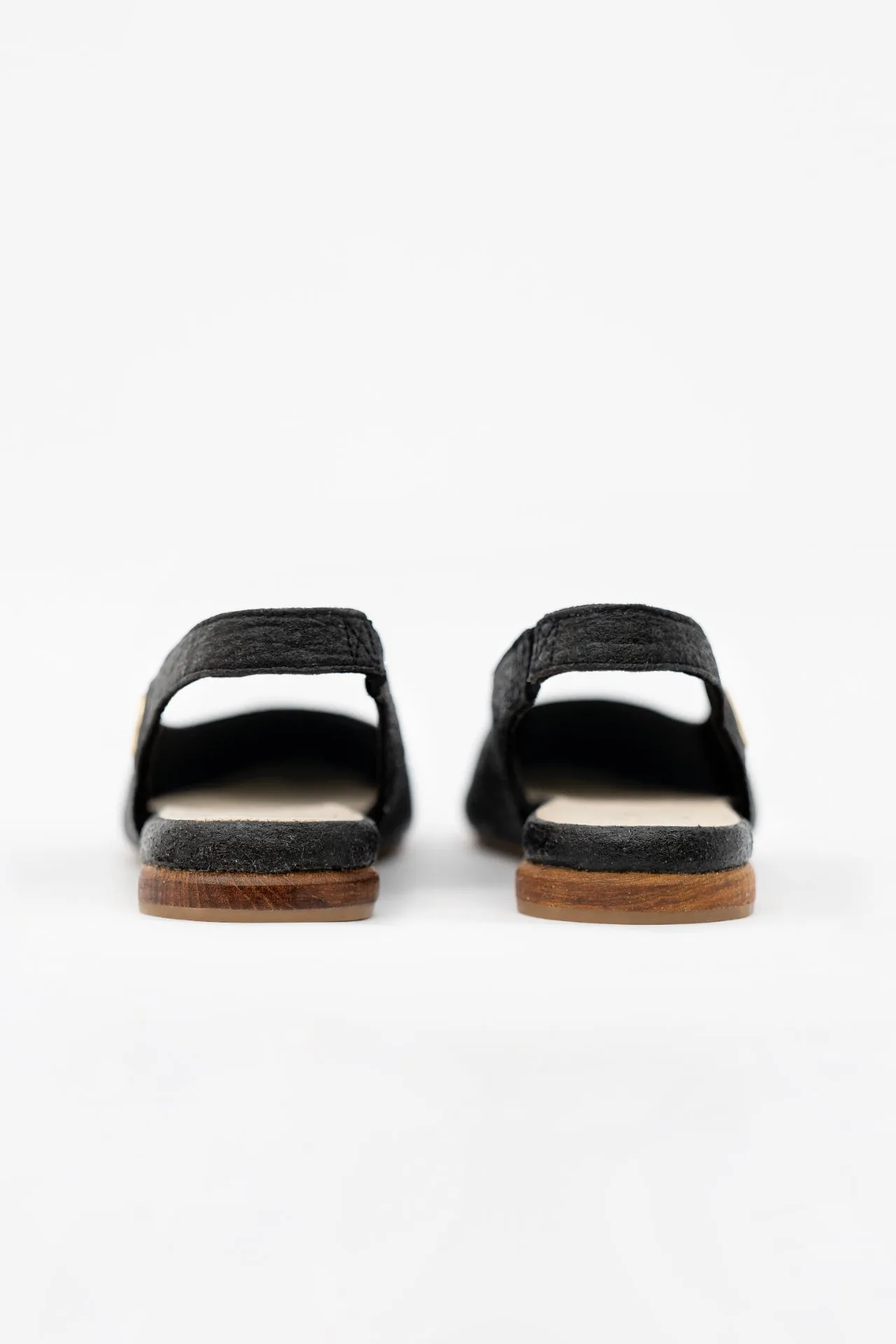 Cannes Pi?atex? Vegan Leather Sling Back Flats | Charcoal