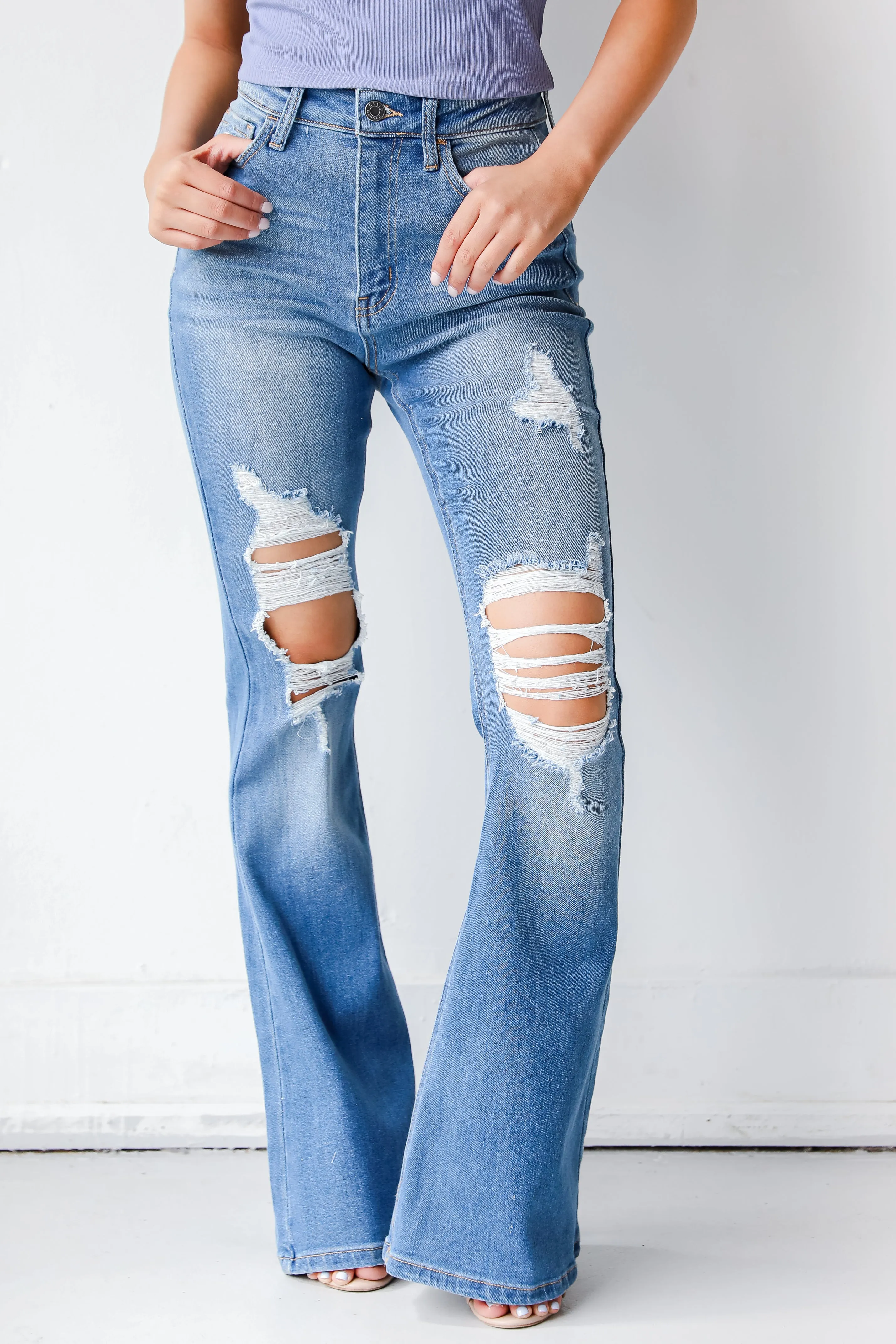 Chelsea Distressed Flare Jeans