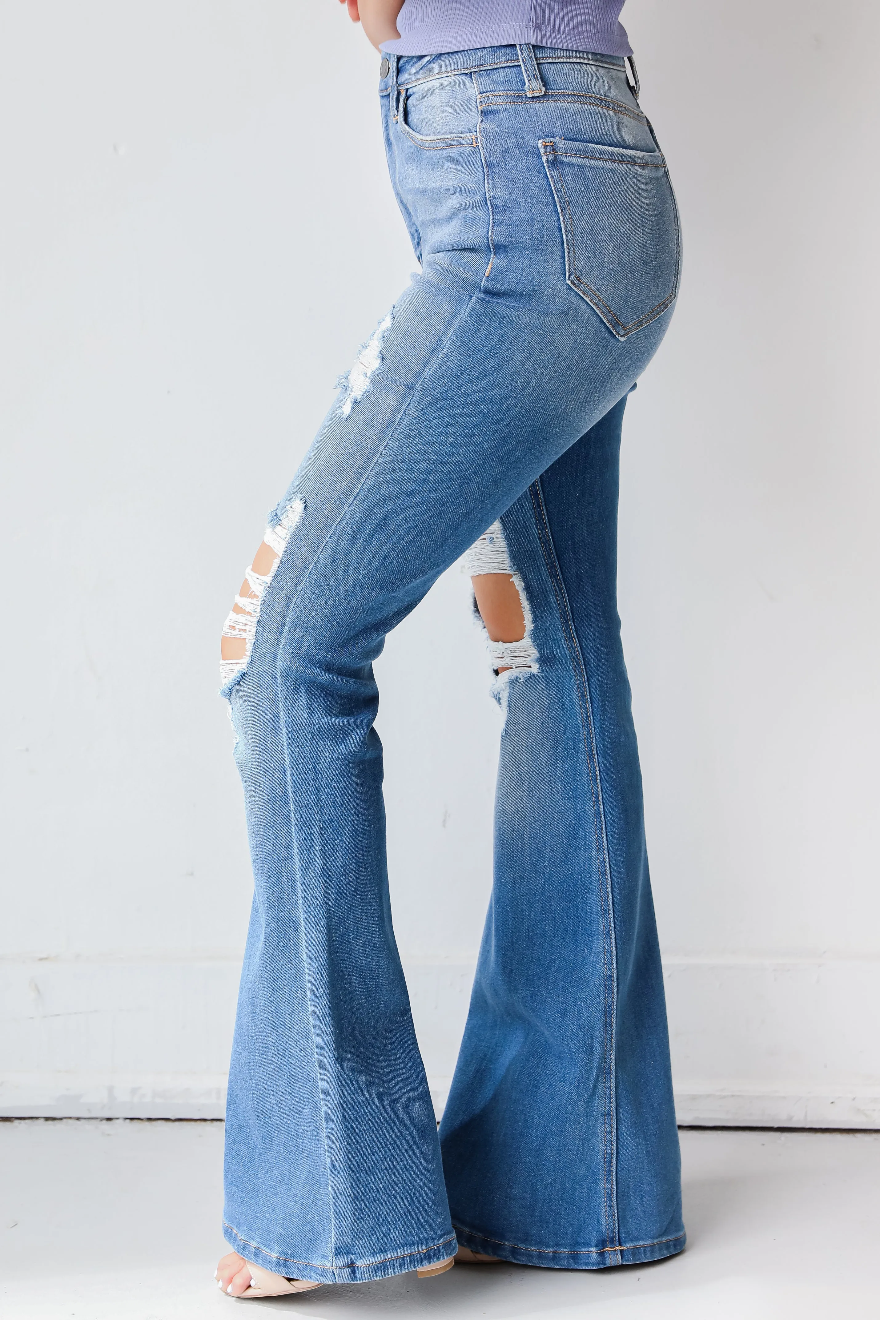 Chelsea Distressed Flare Jeans