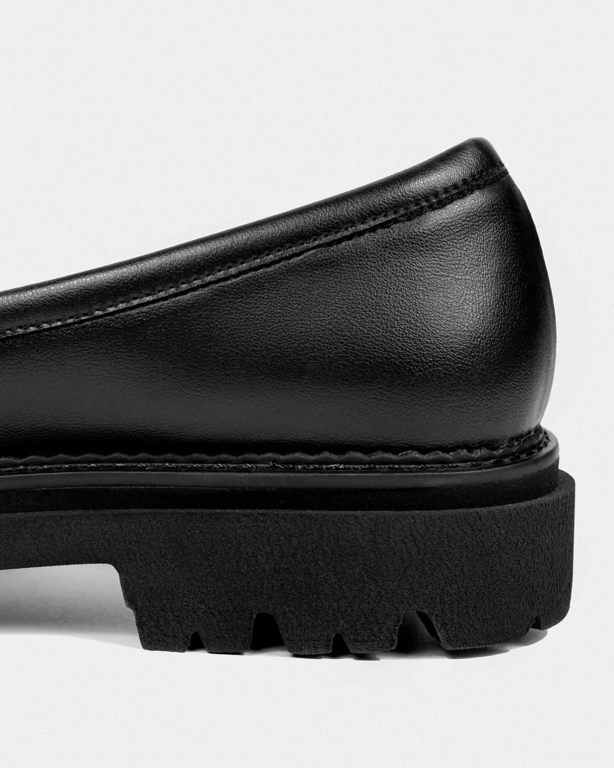 Chunky Women's Grape Leather Vegan Loafers | Black