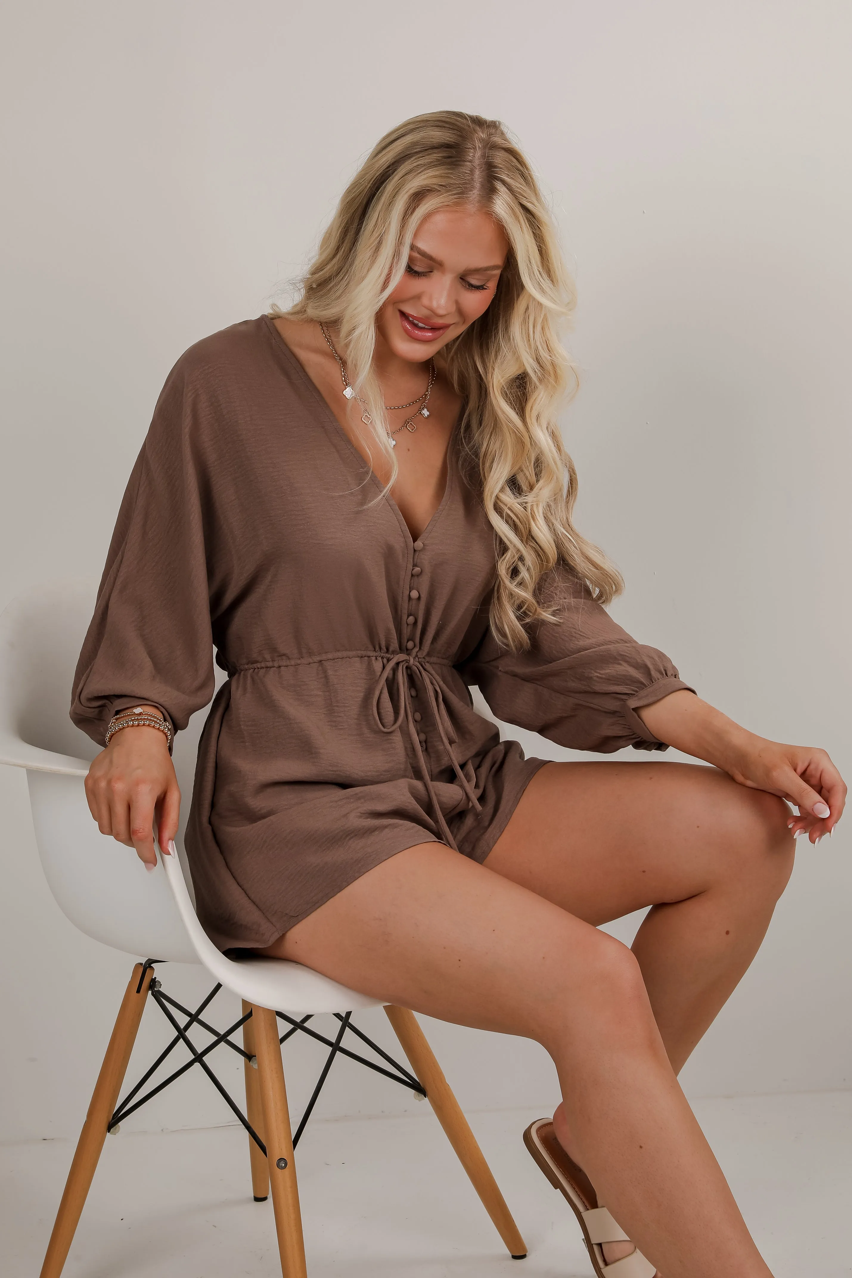 Confident Impression Mocha Romper