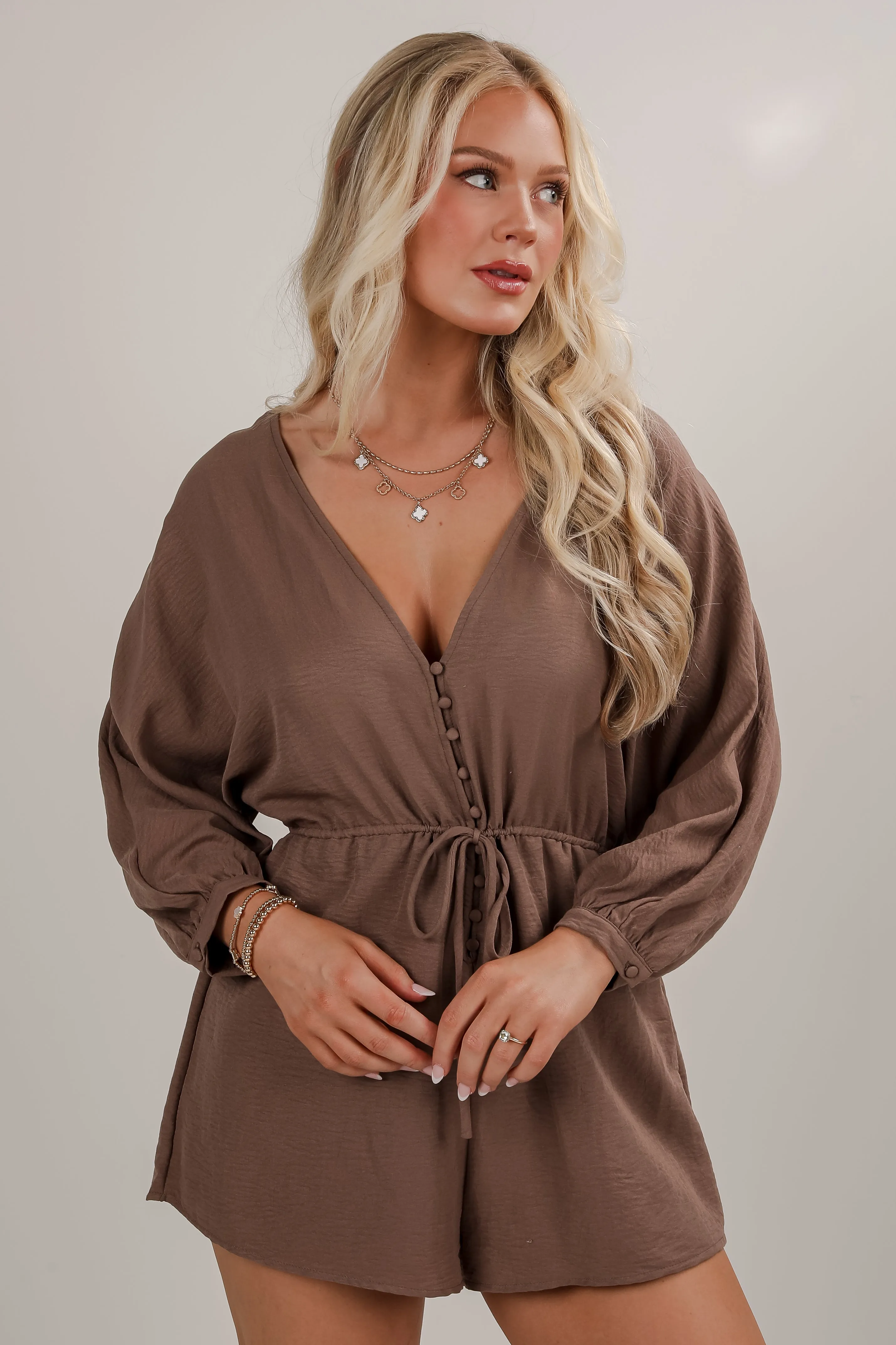 Confident Impression Mocha Romper