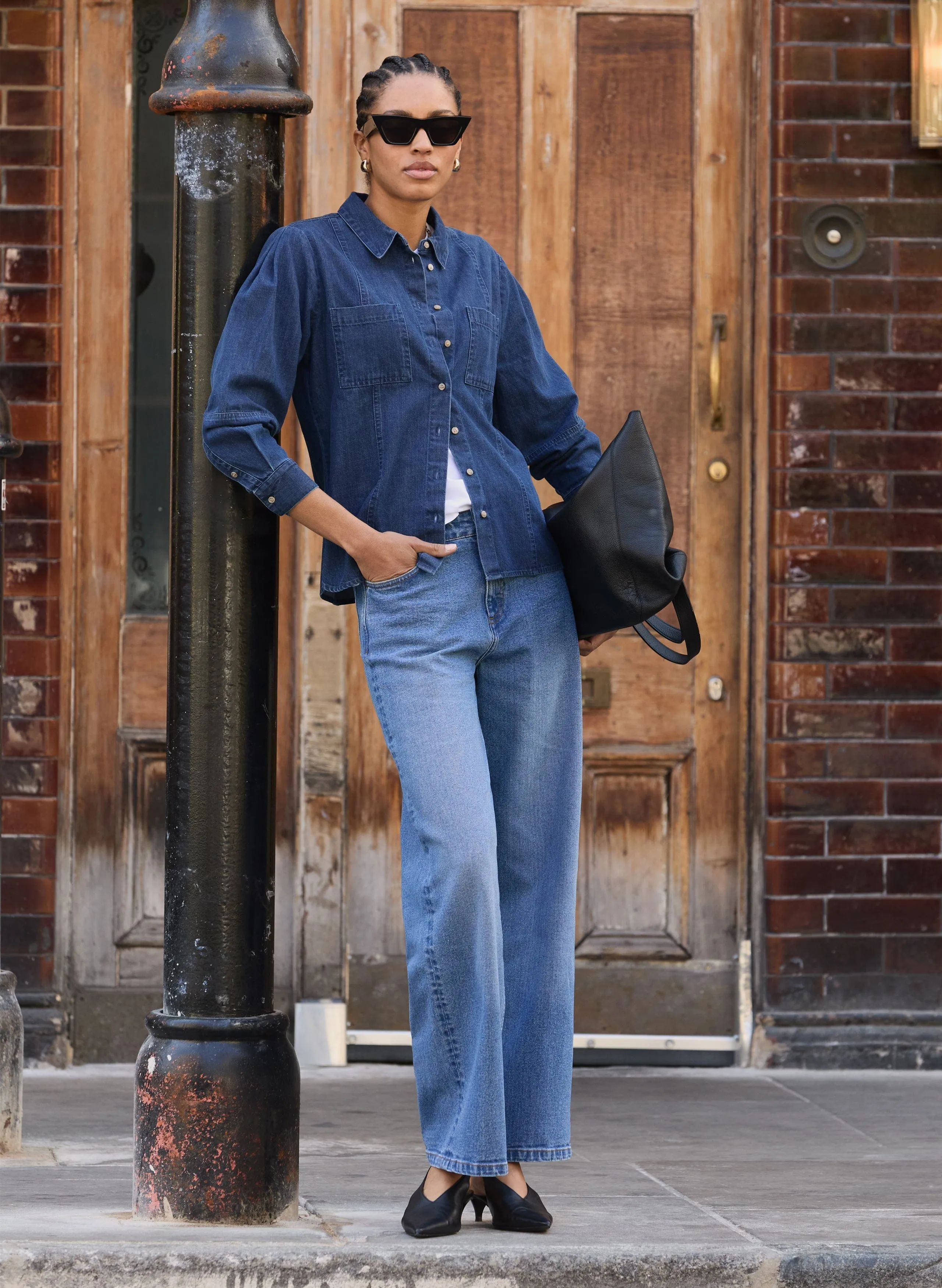 Damaris Organic Denim Shirt | Mid Indigo