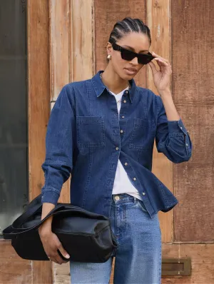 Damaris Organic Denim Shirt | Mid Indigo
