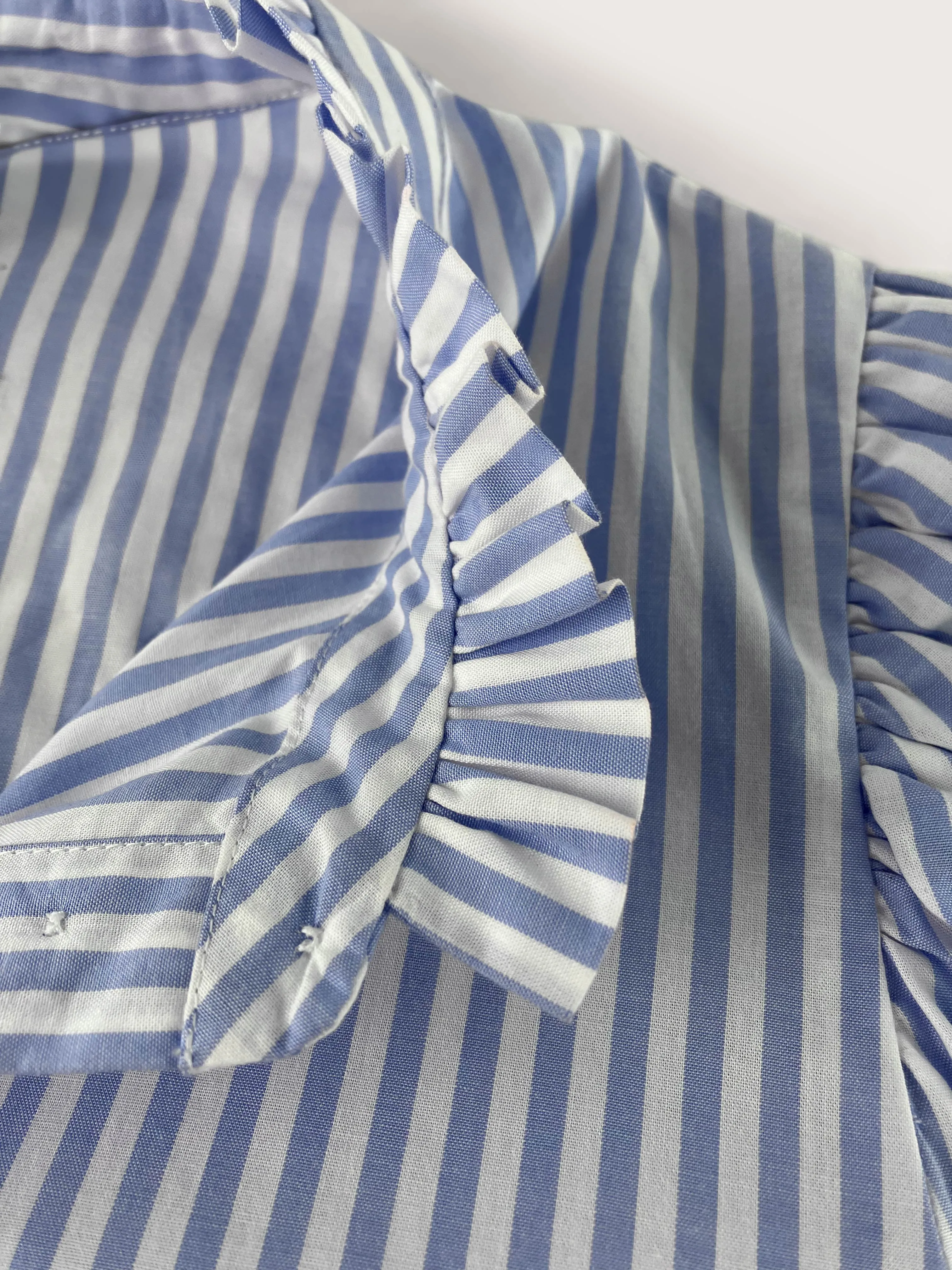Debbie Organic Cotton?Stripe Blouse | Blue & White Stripe
