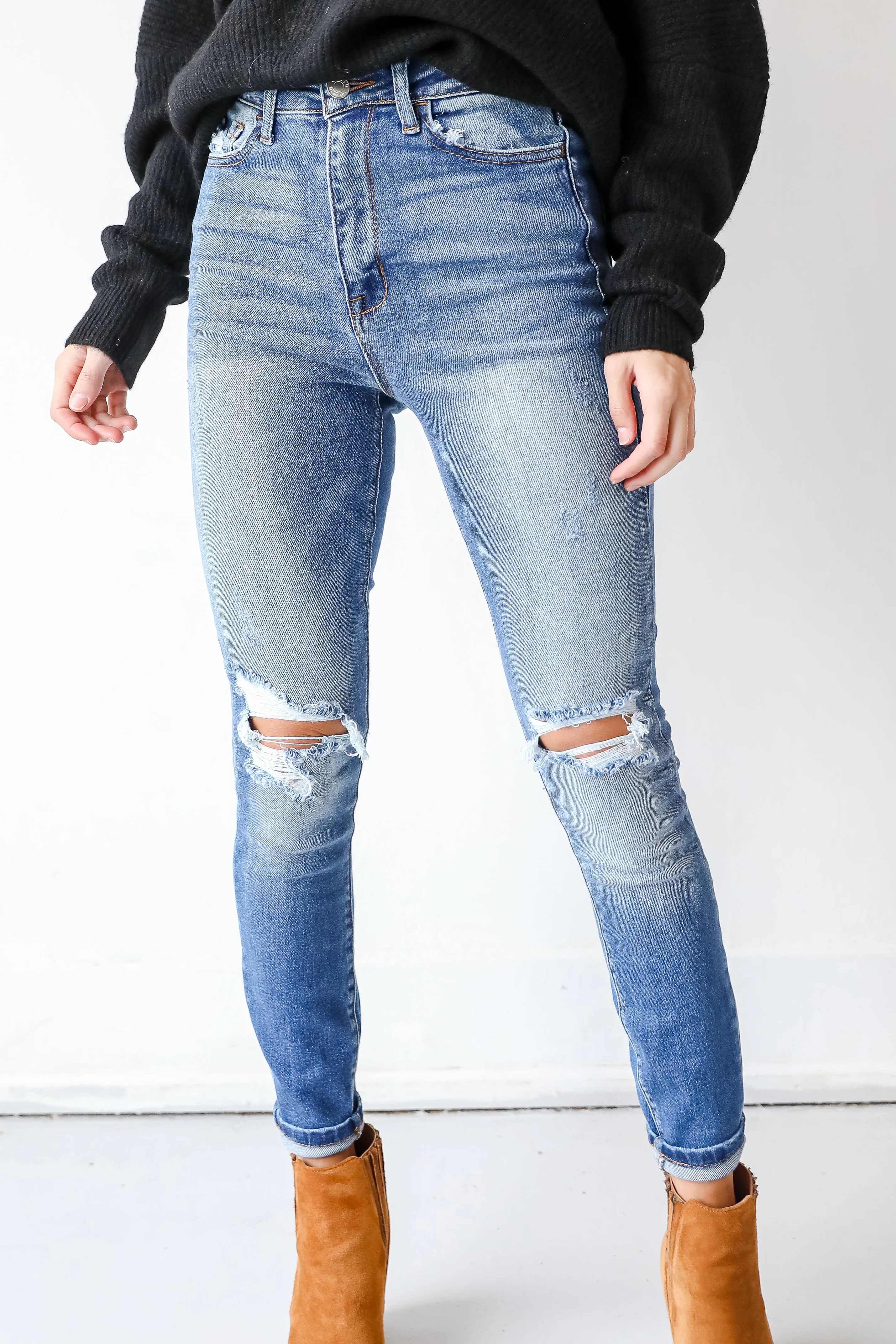 Delilah Distressed Skinny Jeans