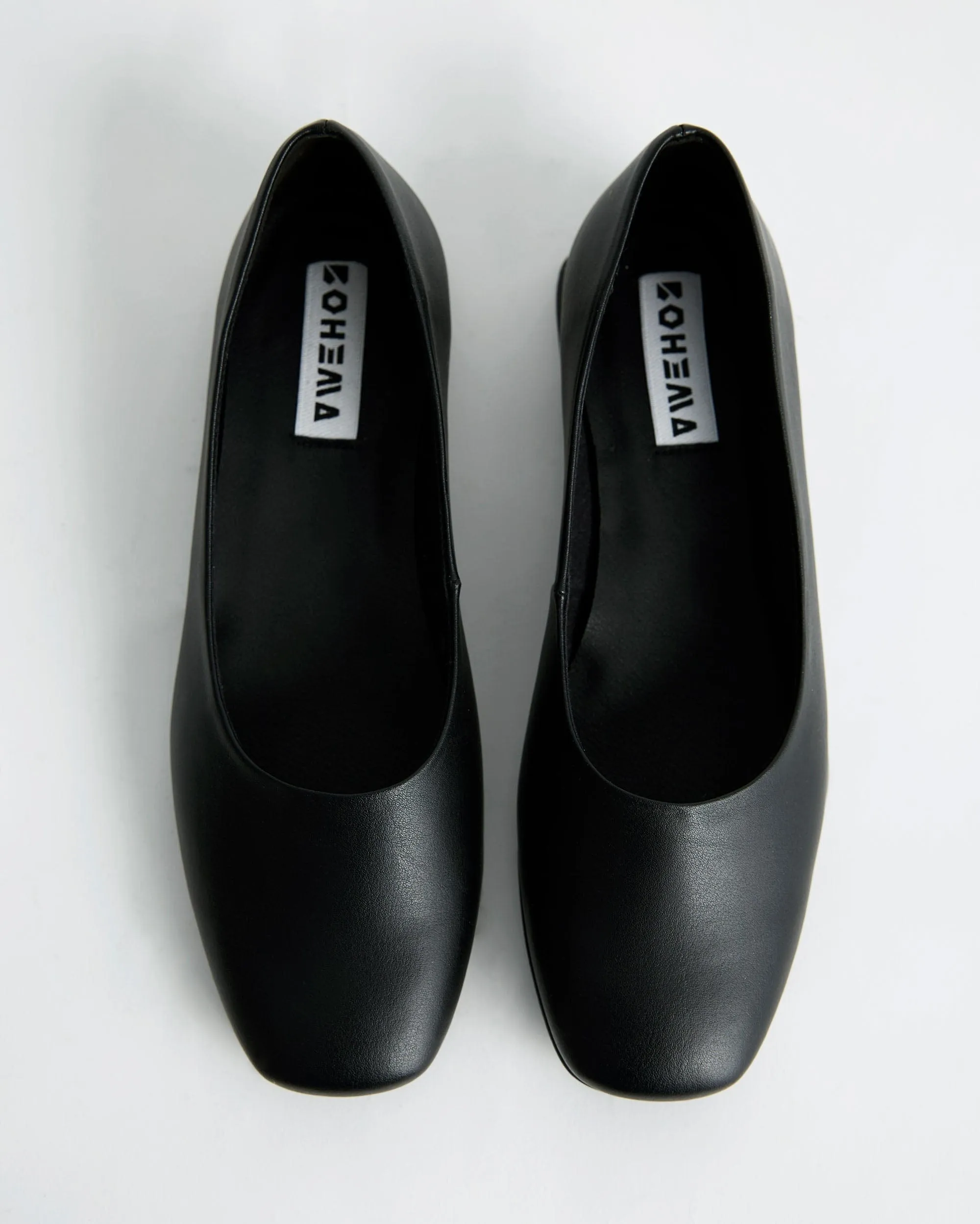 Diana Women's Vegea? Grape Leather Vegan Square Toe Pumps | Black