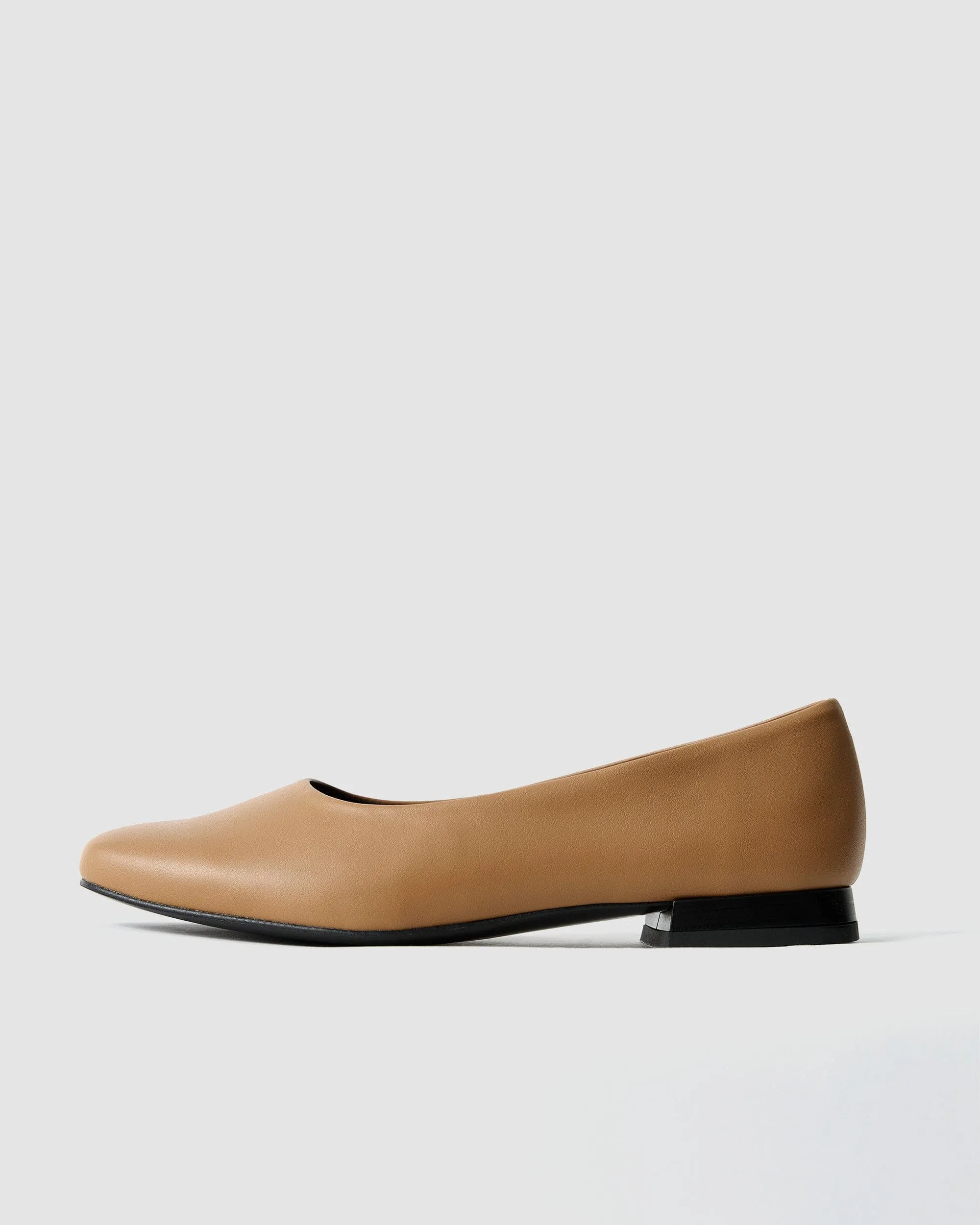 Diana Women's Vegea? Grape Leather Vegan Square Toe Pumps | Caramel