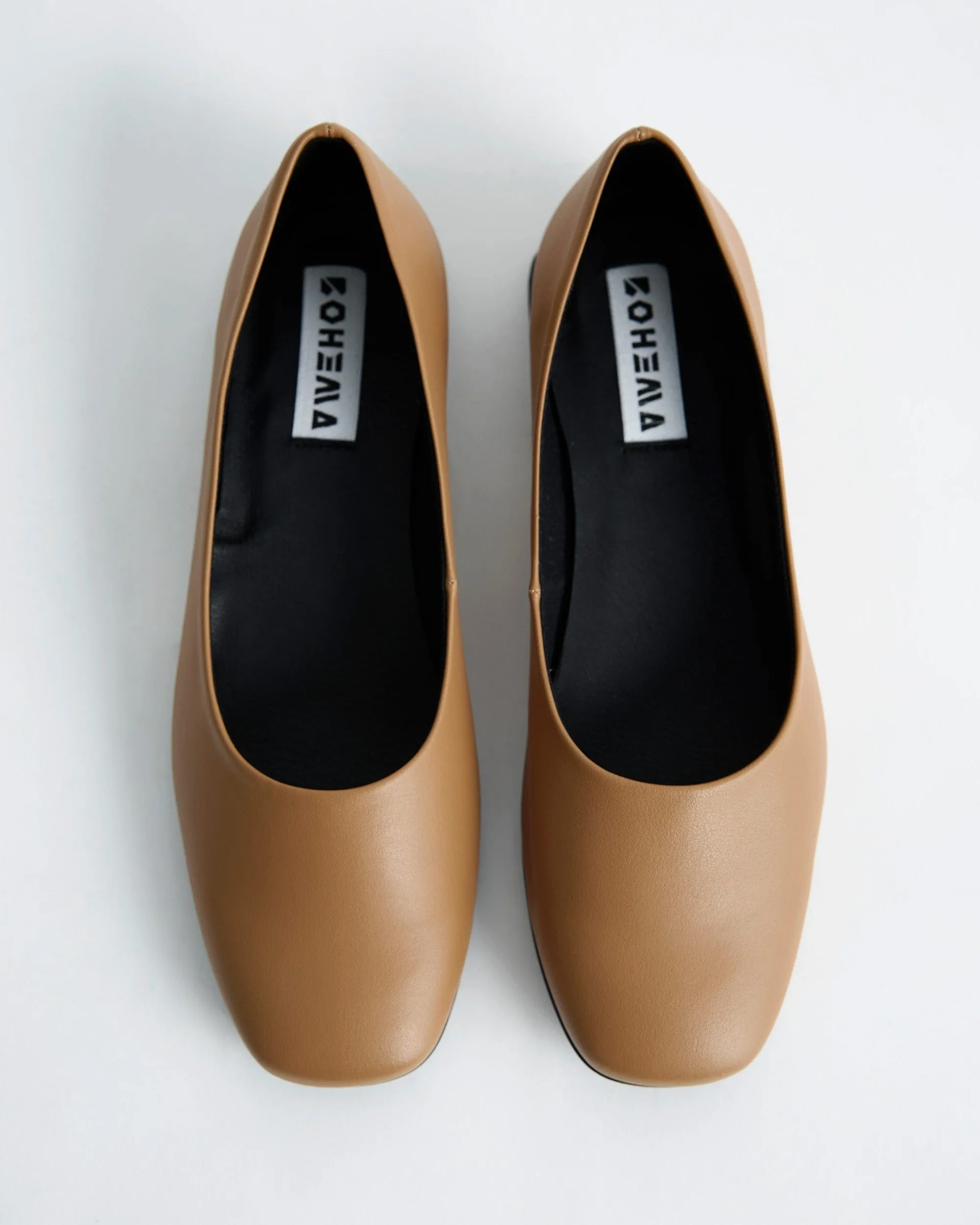 Diana Women's Vegea? Grape Leather Vegan Square Toe Pumps | Caramel