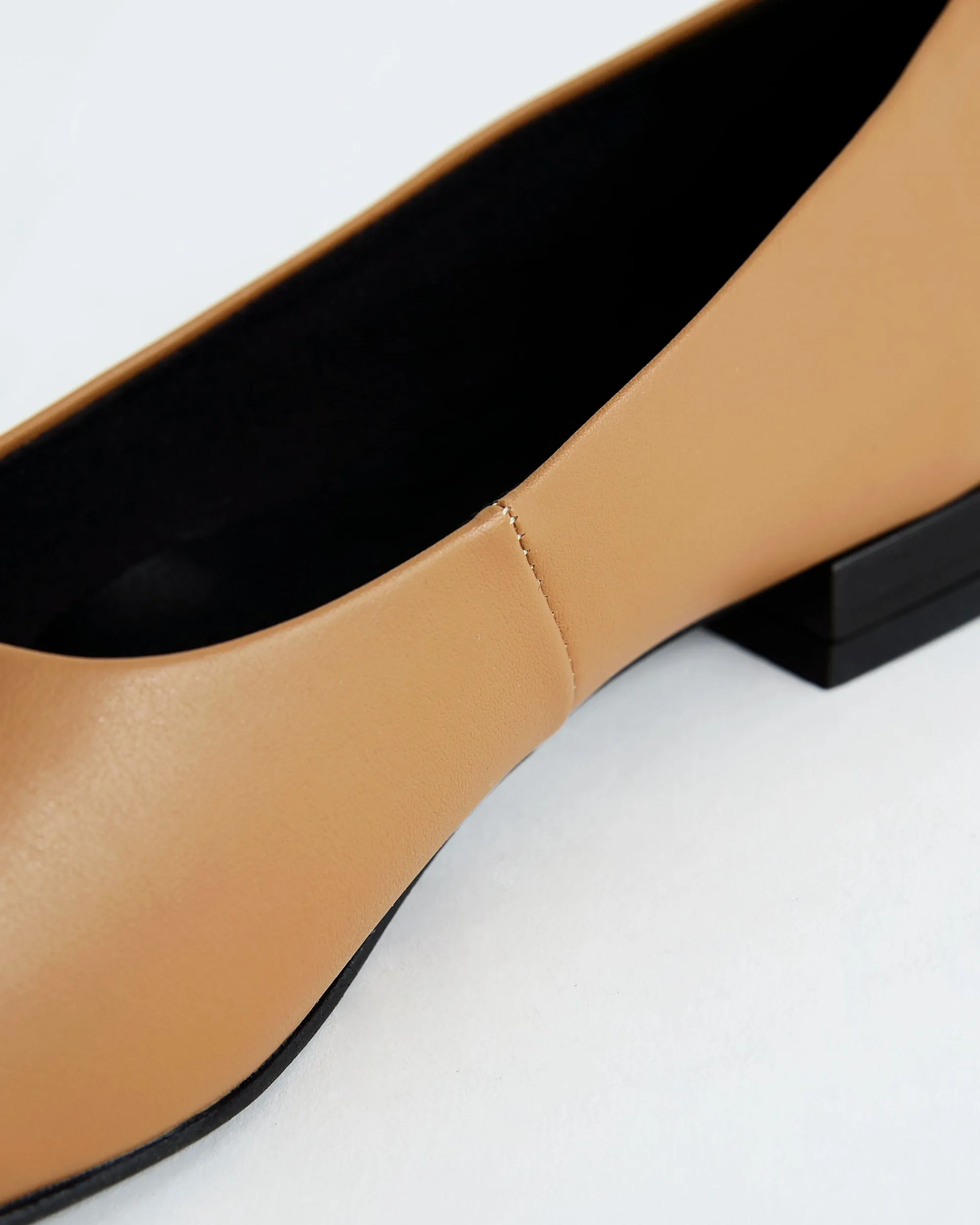 Diana Women's Vegea? Grape Leather Vegan Square Toe Pumps | Caramel