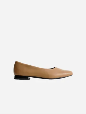 Diana Women's Vegea? Grape Leather Vegan Square Toe Pumps | Caramel