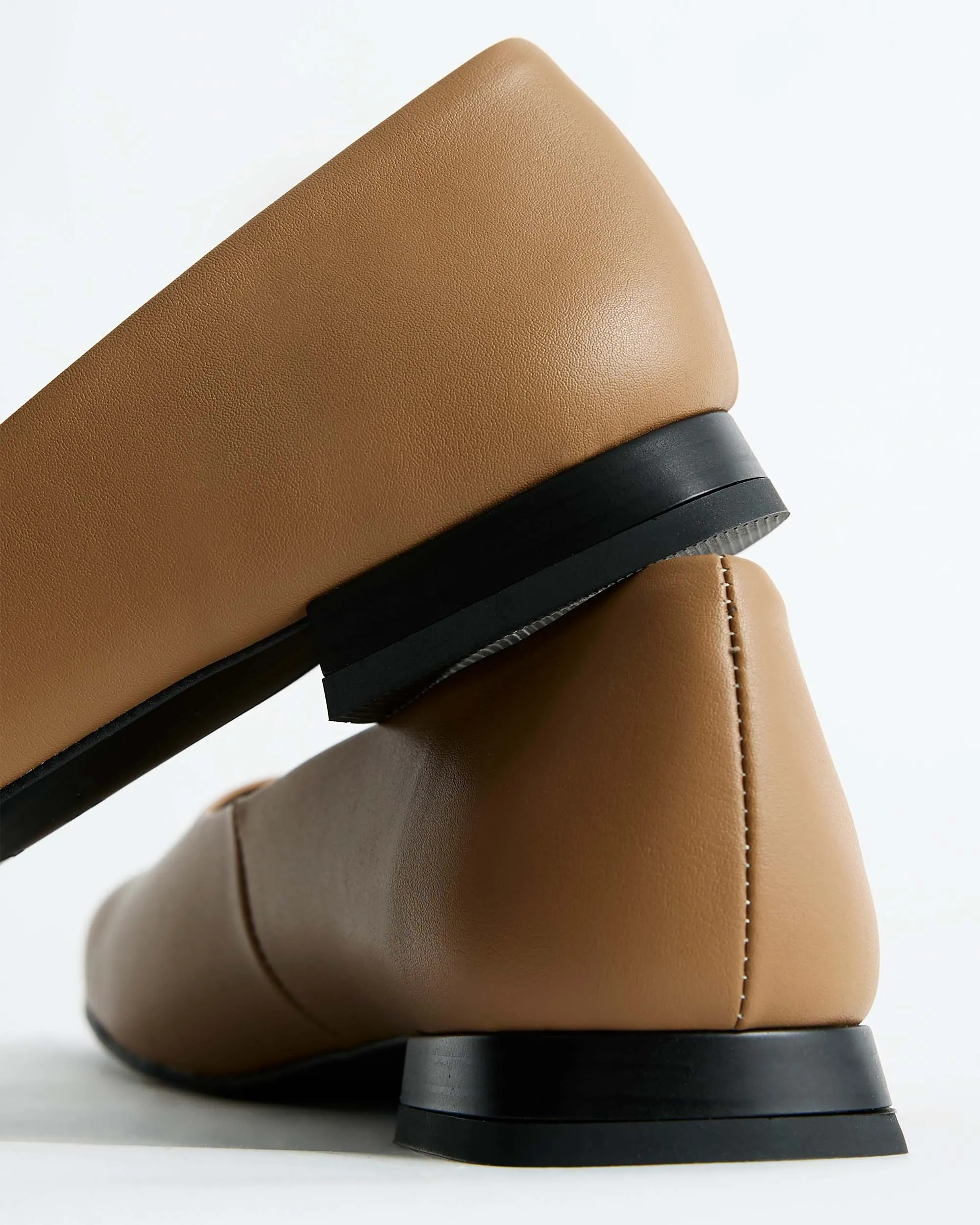 Diana Women's Vegea? Grape Leather Vegan Square Toe Pumps | Caramel