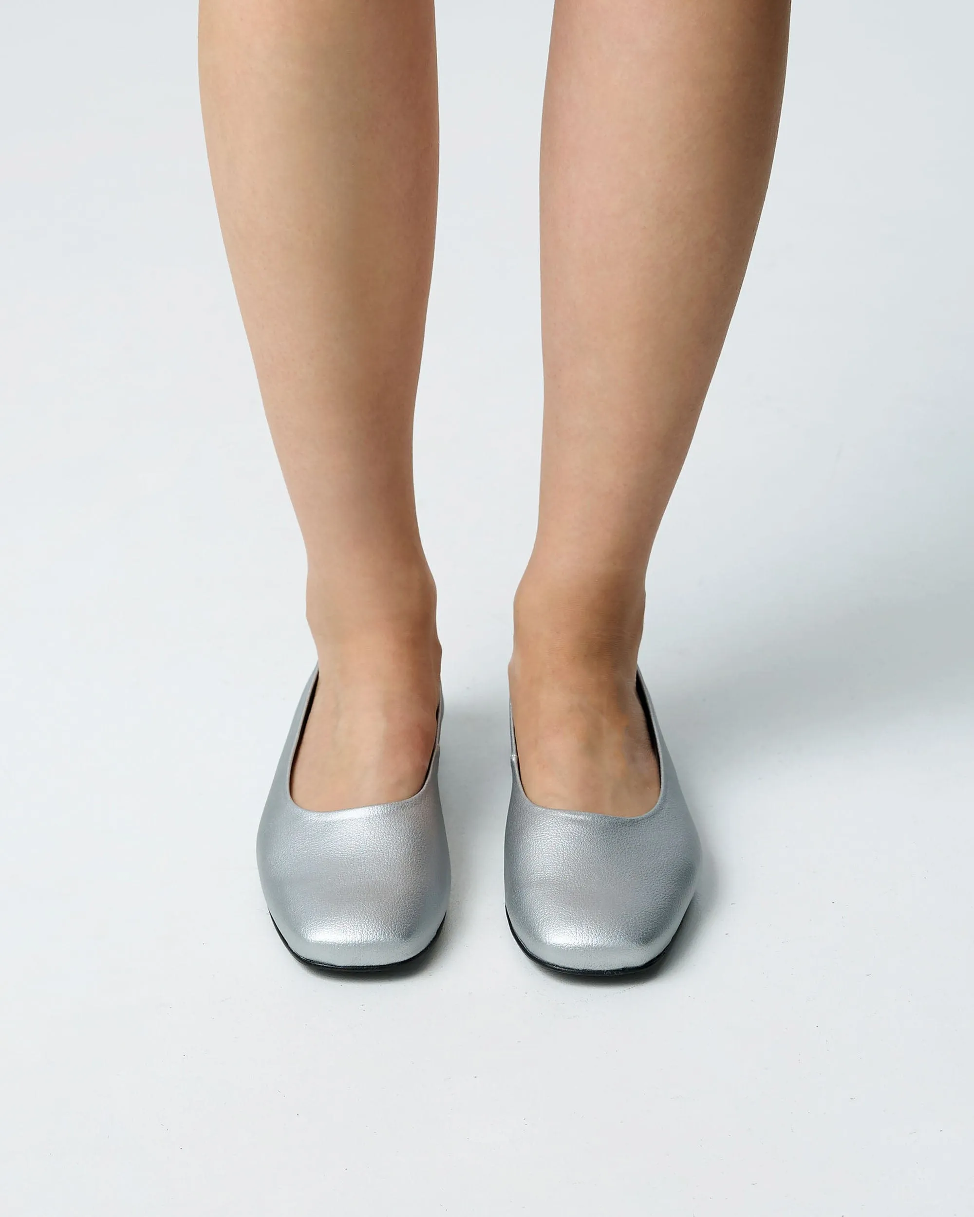 Diana Women's Vegea? Grape Leather Vegan Square Toe Pumps | Silver