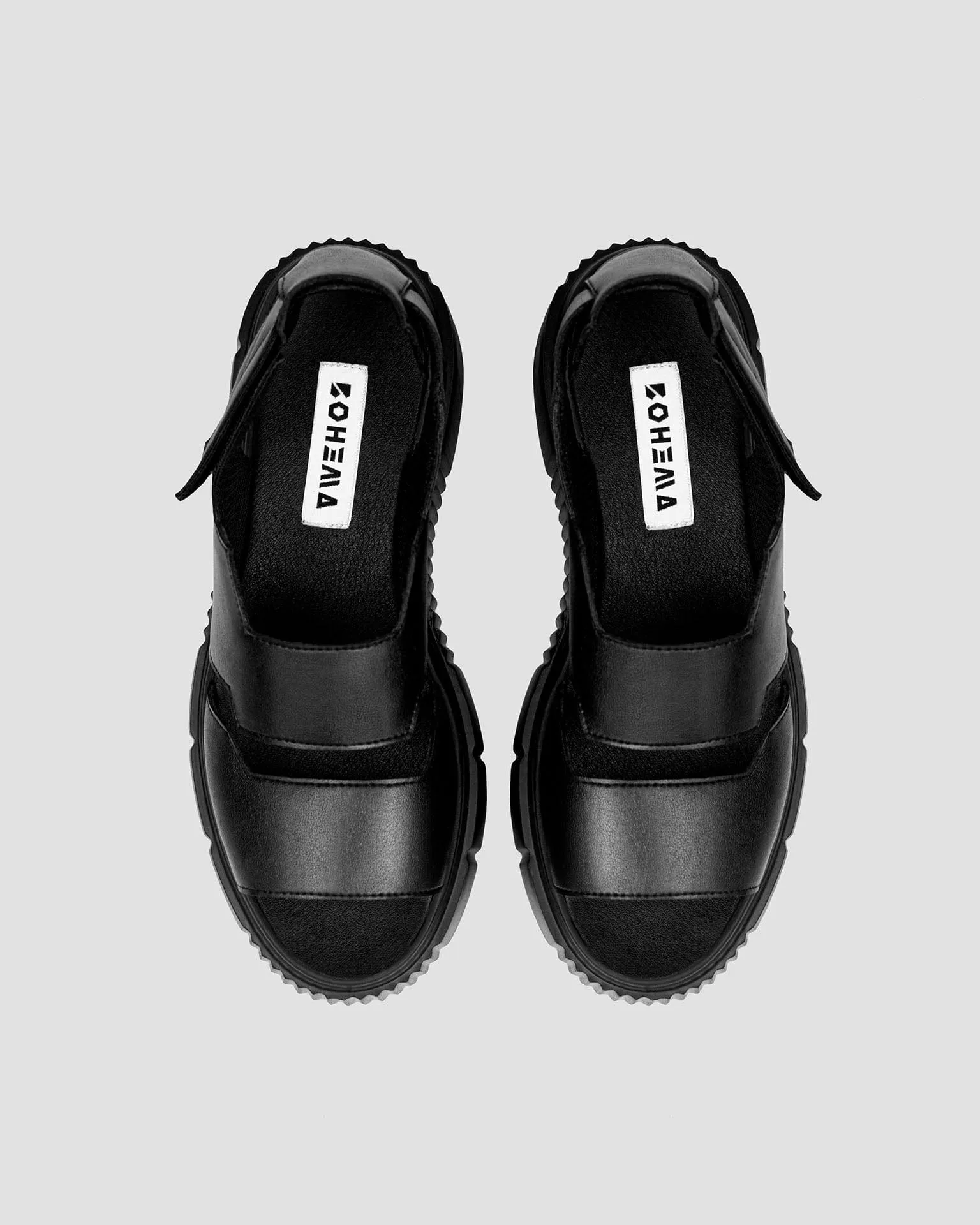 Edgy Women's Vegan Cactus leather Desserto? Platform Sandals | Black