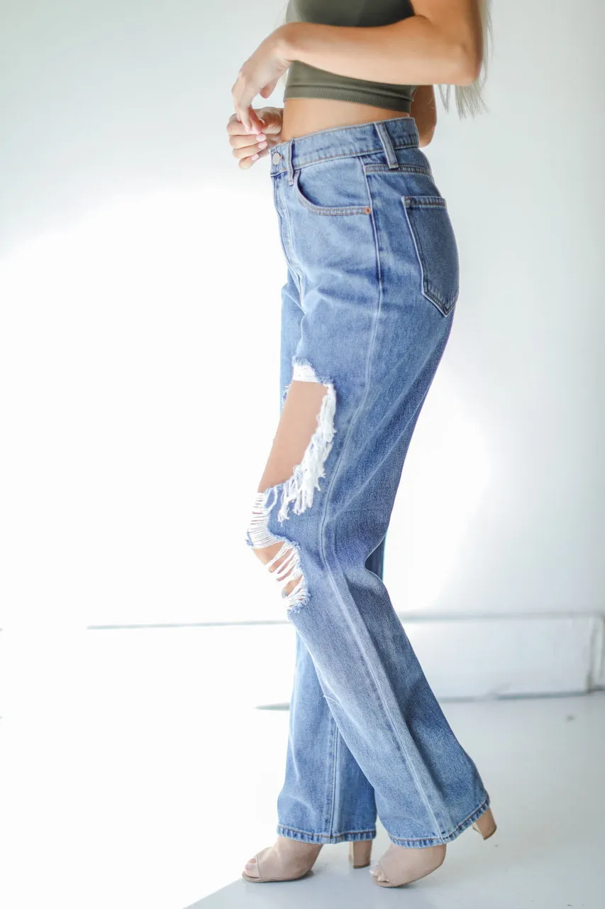Eliza Distressed Dad Jeans