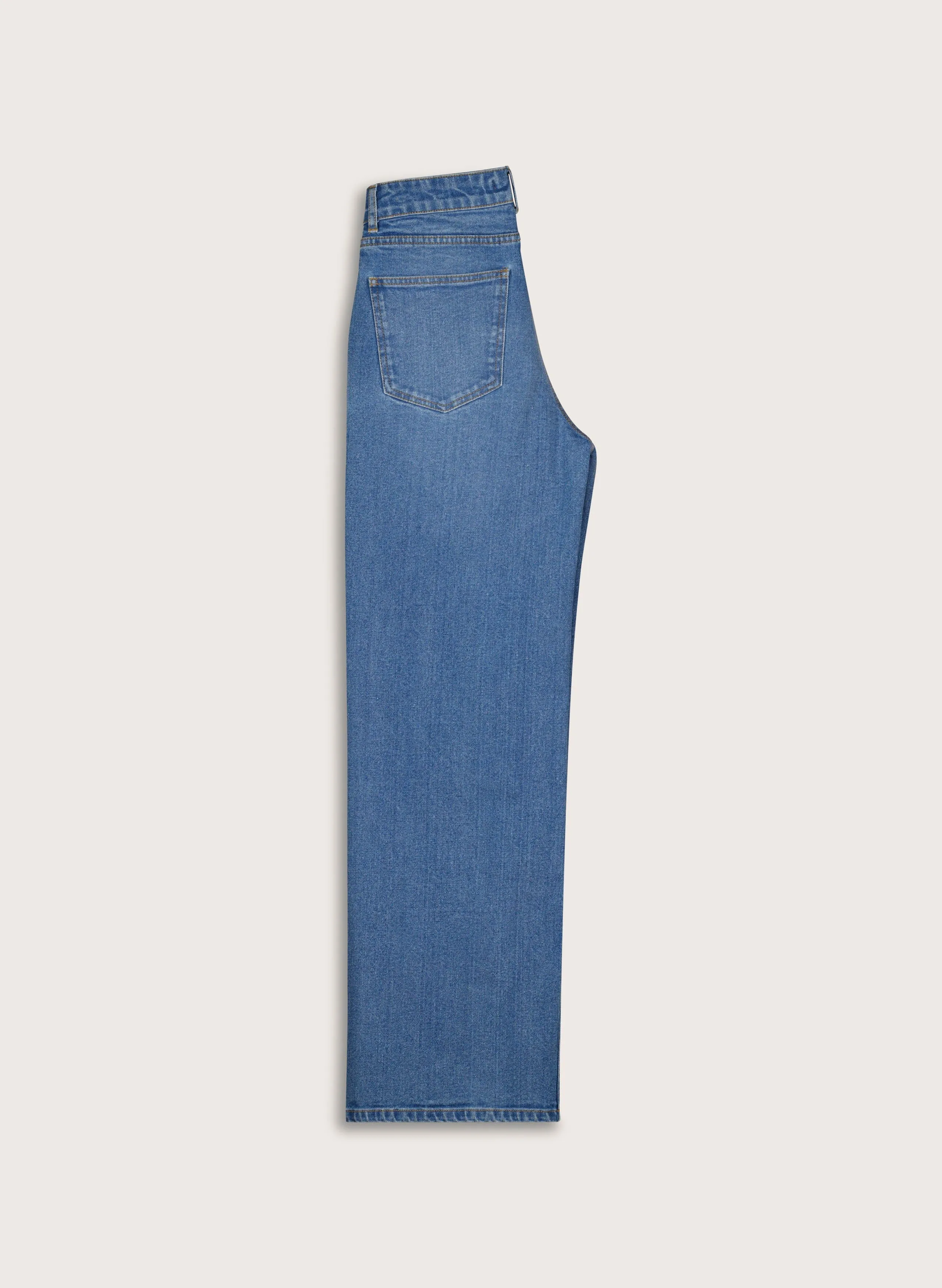 Emery Organic Cotton Stretch Wide Leg Jeans | Mid Wash Indigo