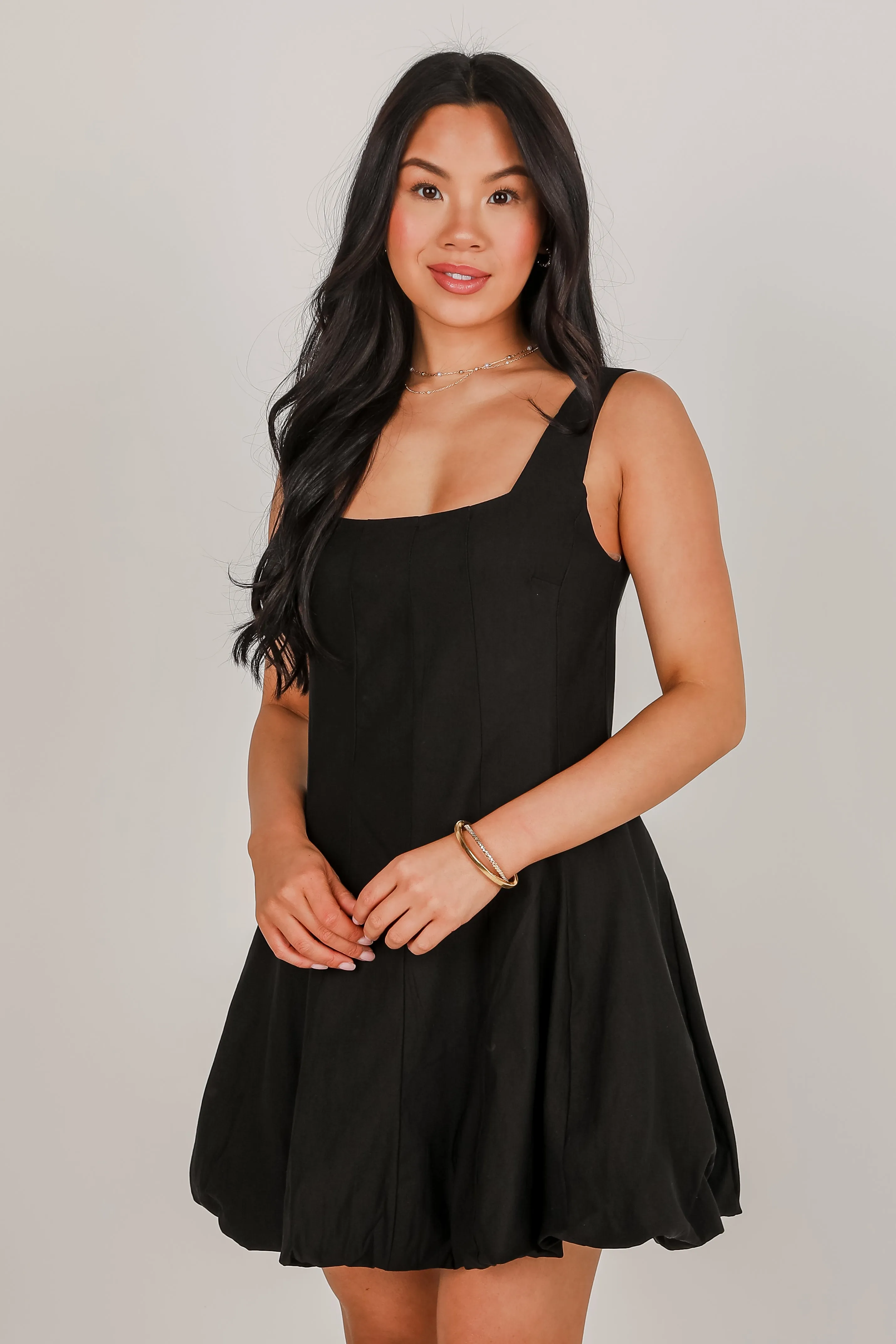 FINAL SALE - According To You Bubble Hem Mini Dress