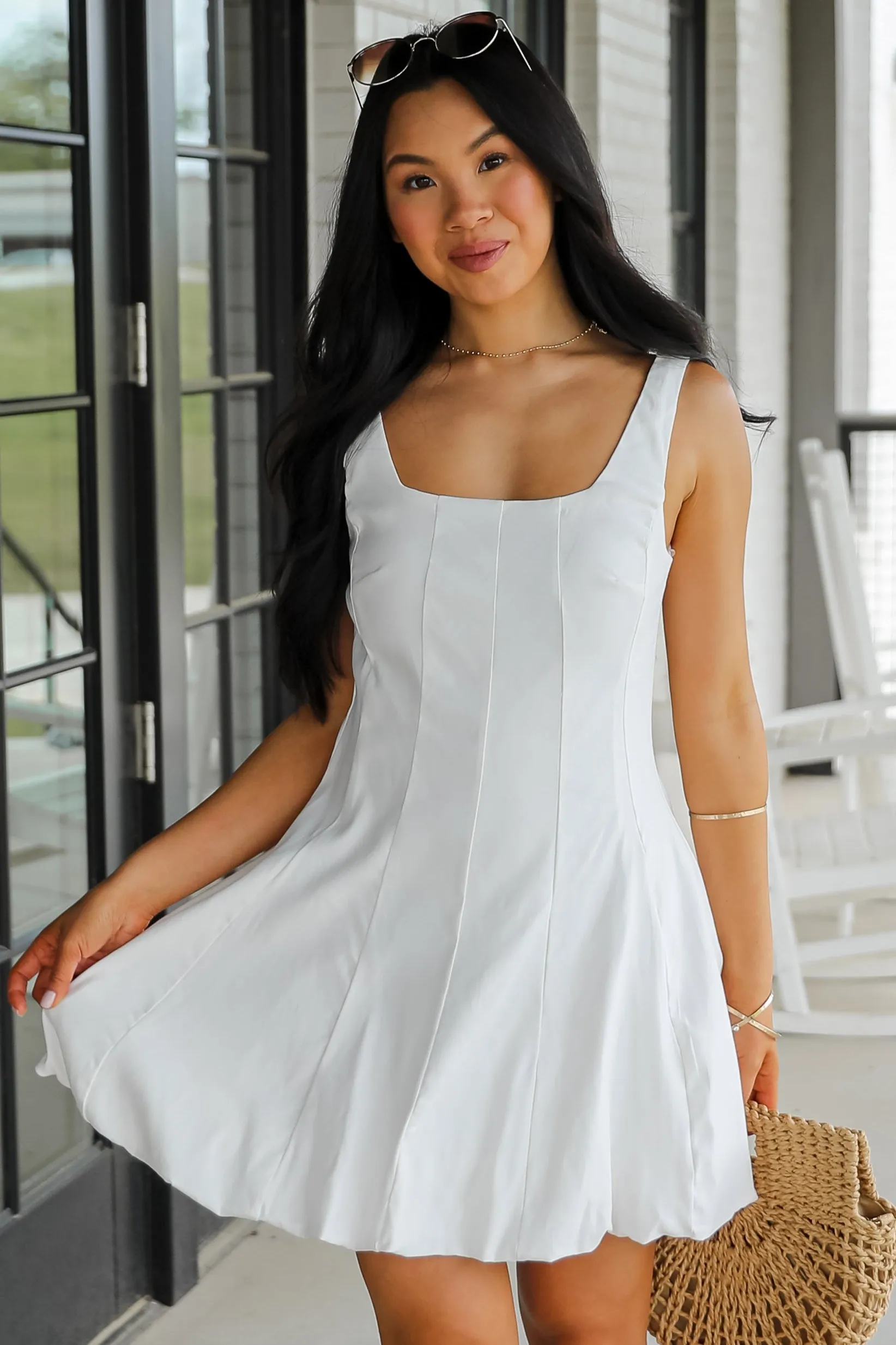 FINAL SALE - According To You Bubble Hem Mini Dress
