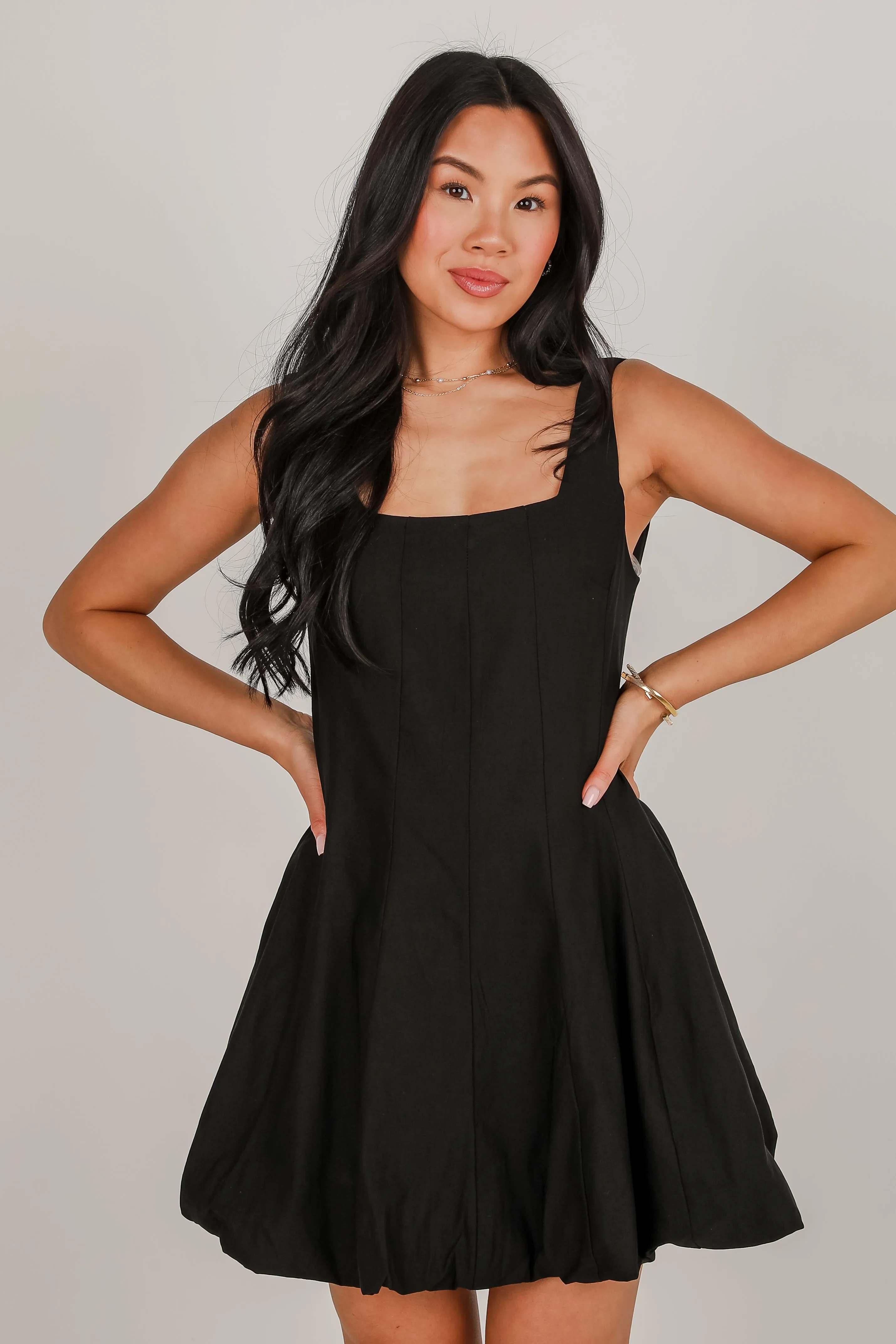 FINAL SALE - According To You Bubble Hem Mini Dress