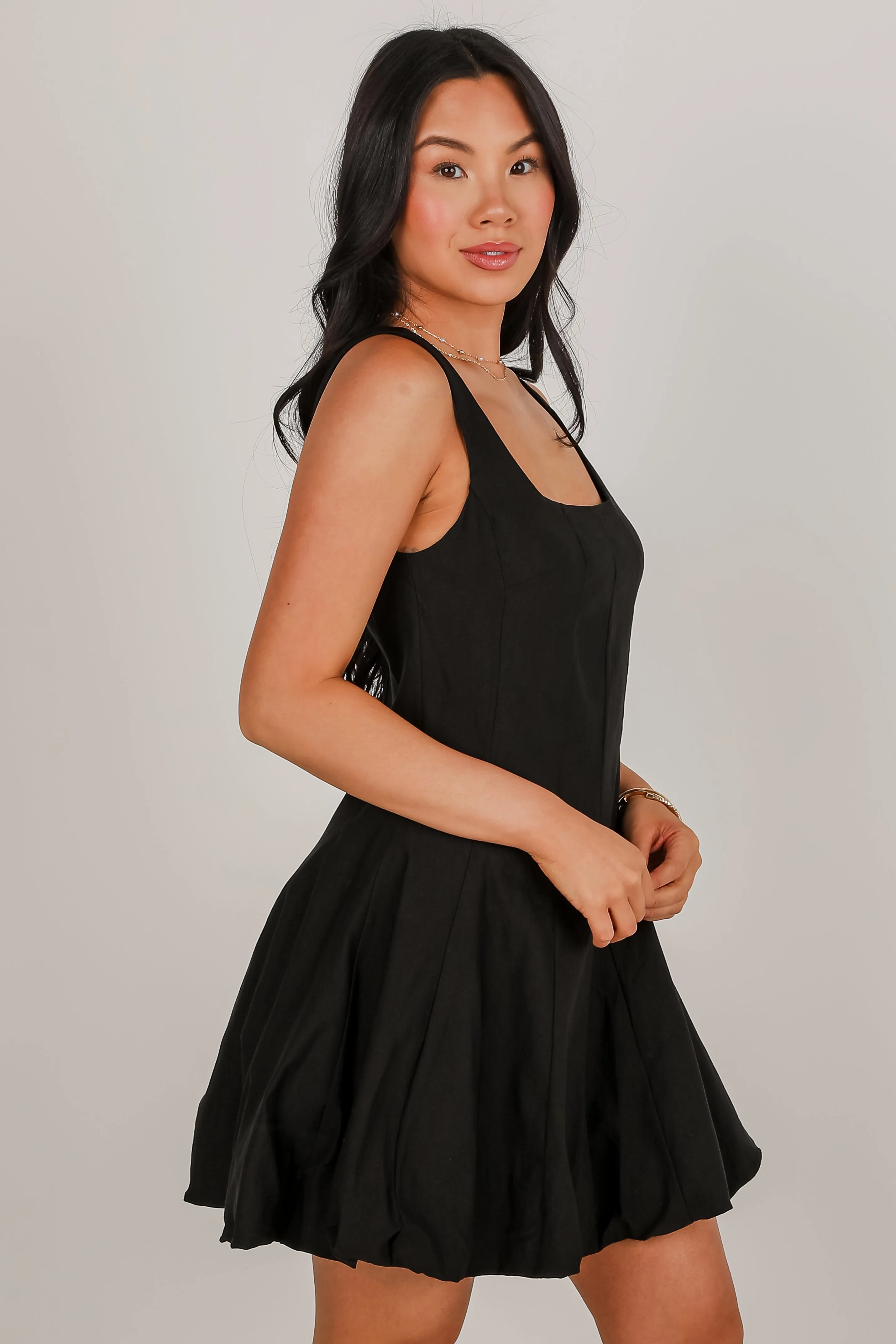 FINAL SALE - According To You Bubble Hem Mini Dress